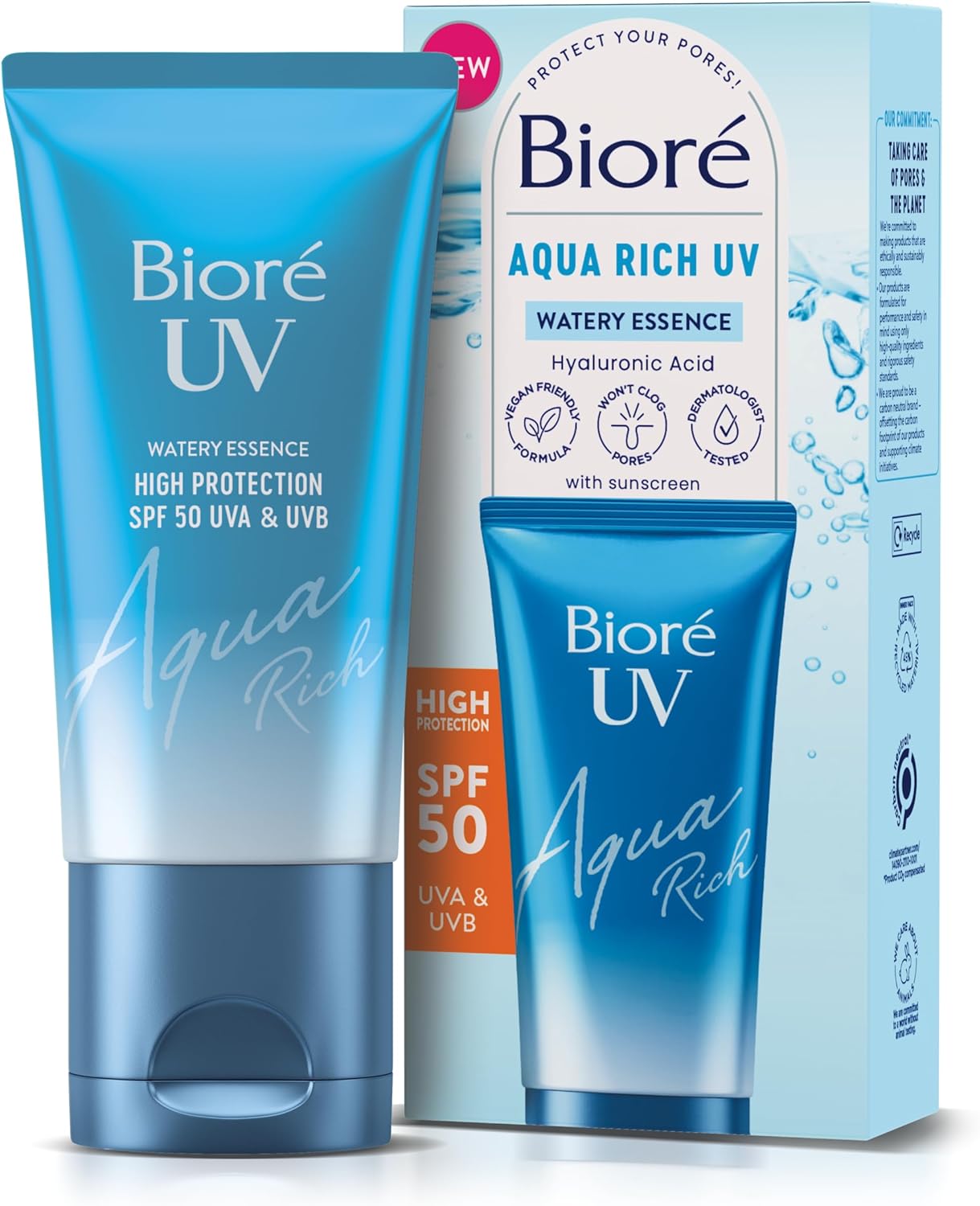 Biore UV Aqua Rich Water Essence Sunscreen SPF 50, 50ml