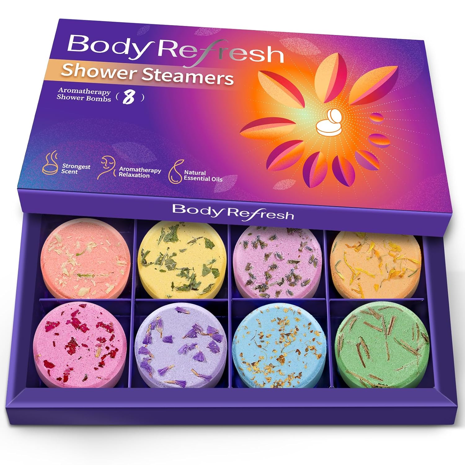Shower Steamers Aromatherapy - 8 Pack Shower Bombs with Natural Essential Oils, Birthday Gifts for Women Self Care Relaxation Home SPA Stress Relief, Gifts for Girlfriend Teacher Womens Christmas Gift