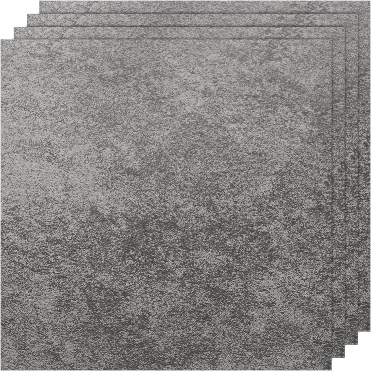 CYEER 40Pcs Vinyl Floor Tiles Self Adhesive, 30x 30cm Peel and Stick Grey Self Adhesive Floor Tiles Marble Effect, Waterproof Vinyl Flooring Stick On for Bathroom Kitchen Living Room