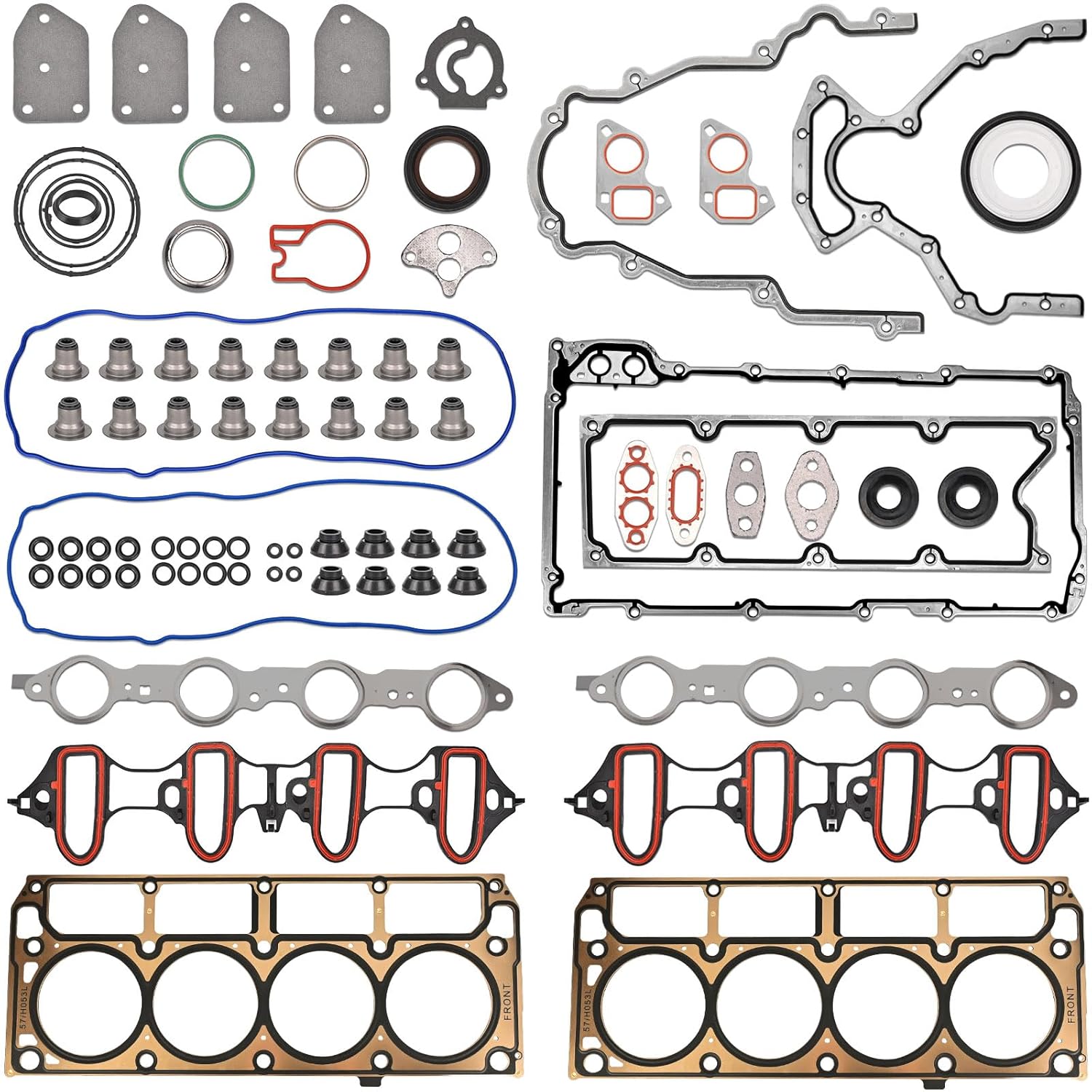 Full Cylinder 5.3 Head Gasket Set Compatible with 2005-2014 Chevy Silverado 1500 Tahoe Avalanche Express Suburban for GMC Sierra Savana Yukon Envoy Escalade 5.3L LM7 L59 V8 Engine HS26191PT-1 CS9284