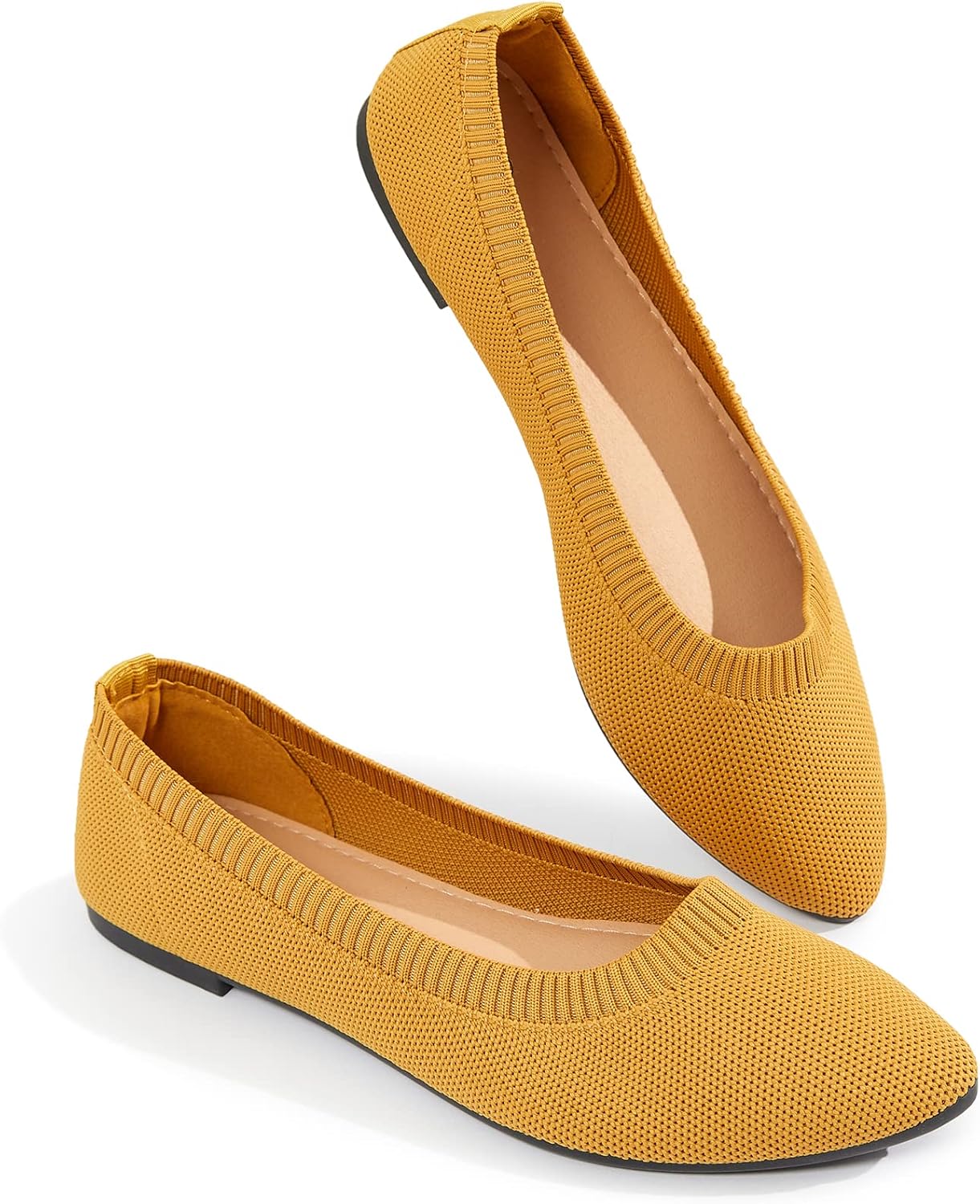 BABUDOG Women's Mesh Flats Shoes Pointed-Toe Dress Shoes Black Flats Shoes Comfortable Memory Foam Flats Shoes