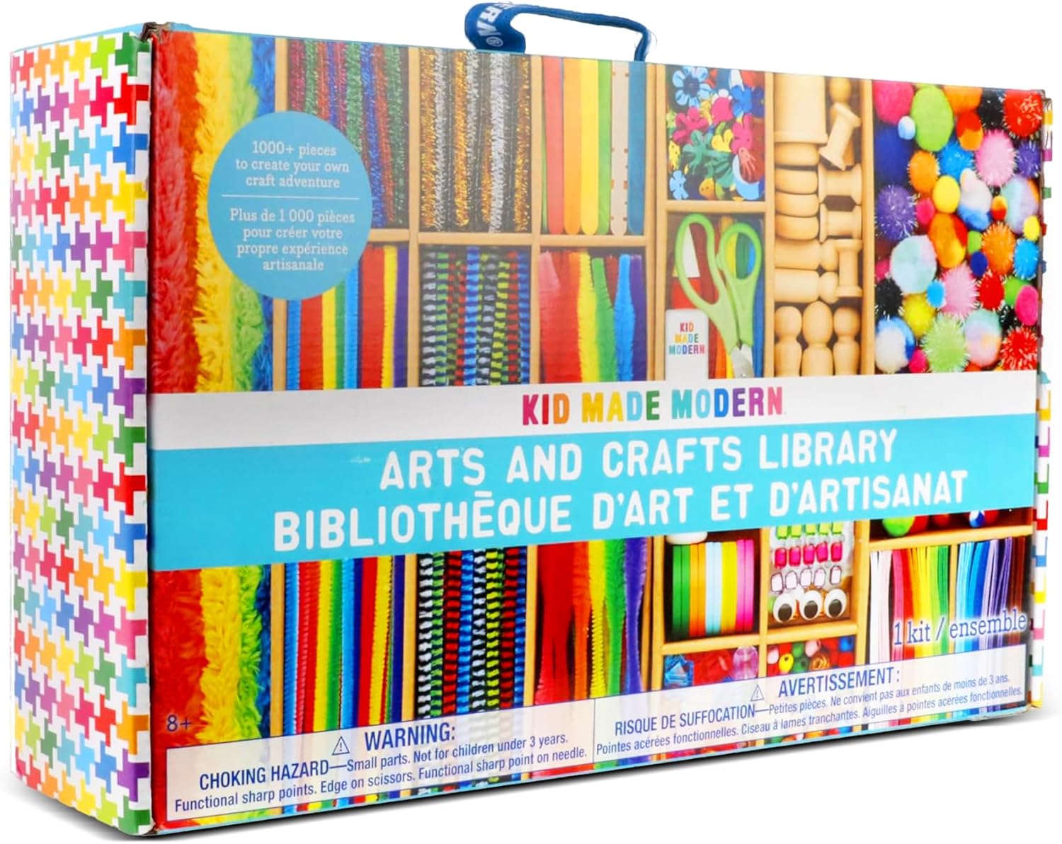 Kid Made Modern Arts and Crafts Kit - A DIY 1000+ Piece Hobby Craft Supplies & Materials Box for Creative Art Projects for Kids Ages 4 5 6 7 8 9 10 11 & 12 Year Old Girls & Boys