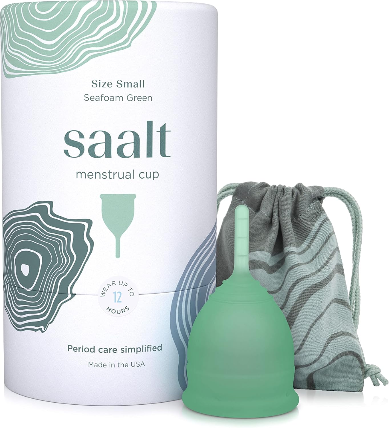 Saalt Menstrual Cup - Premium Design - Most Comfortable Period Cup - #1 Active Cup - Wear for 12 Hours - Soft, Flexible, Reusable Medical-Grade Silicone - Made in USA
