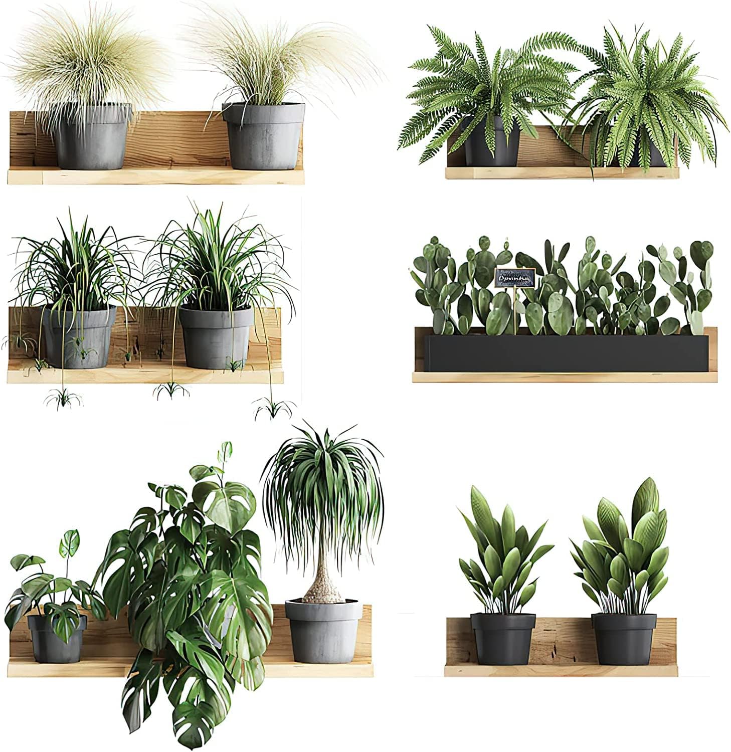 2 Pack Green Potted Plants Jungle Wall Stickers Wall Decals Leaf Wall Art Stickers for Living Room Hanging Wall Decorations for Bedrooms Murals Self Adhesive Wallpaper for Living Room Office Decor