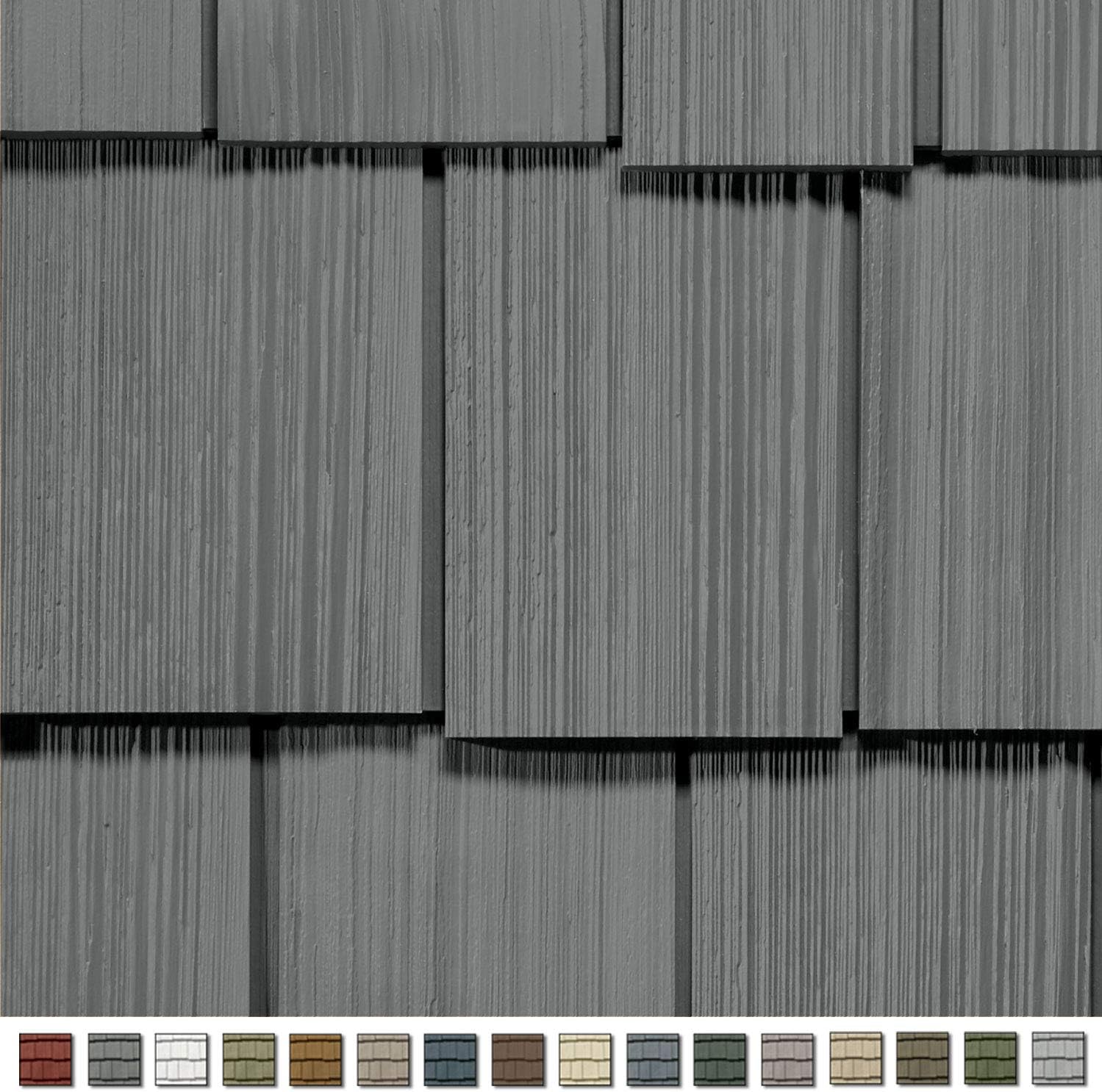 Cedar Impressions Double 9in. Staggered Rough Split Shakes (1/2 Square) Charcoal Gray