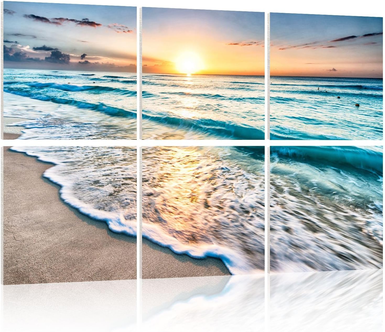 Acoustic Panels Soundproof Wall Panels: Beach Wall Art Sound Proofing Panels for Walls Noise Absorbing Decorative Soundproofing Panels Acoustical Treatment for Recording Studio 6 Pack 72x48 Inches