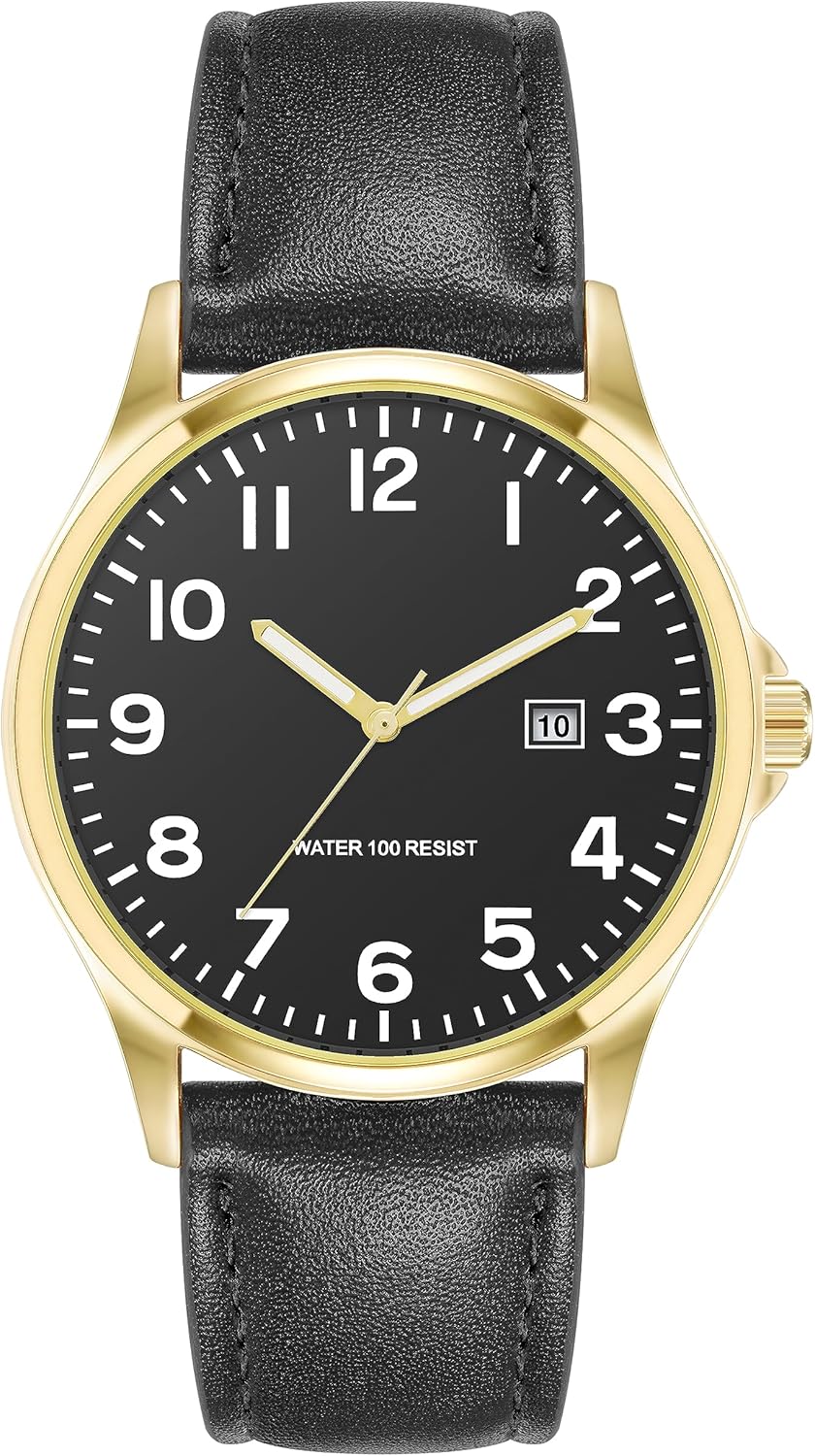 Amazon Essentials Men's Easy to Read Strap Watch
