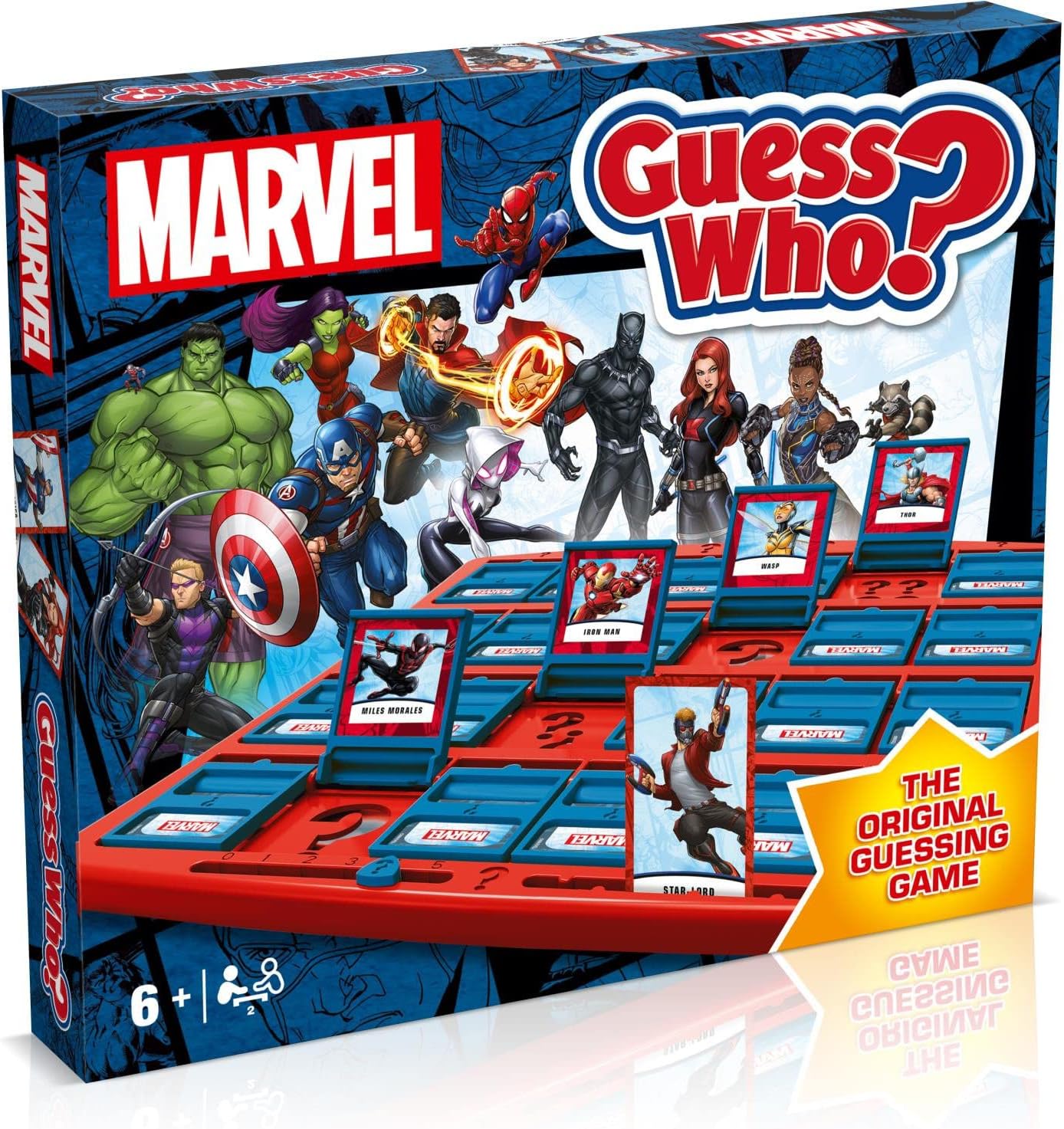 Winning Moves Marvel Guess Who? Board Game, The Avengers, Guardians of the Galaxy and Wakanda forces are included from Hulk, Iron Man, Black Widow, Black Panther, Rocket, great gift for ages 6 plus