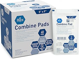 MED PRIDE Sterile Abdominal- ABD Combine Pads| 40-Pack, 5 x 9 Inches| Extra Absorbent & Thick, Individually Wrapped Wound Dressing, First Aid Pads| Surgical-Grade, Nonstick- for Heavy Leakage, Post Op