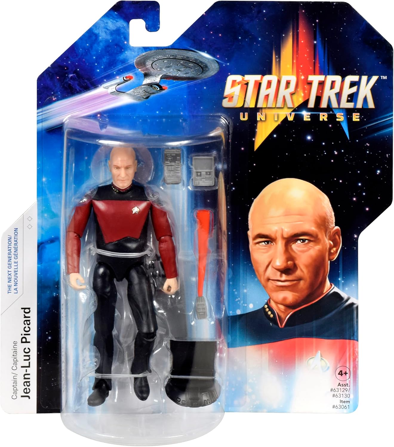 BANDAI Star Trek Figure Captain Jean-Luc Picard | 5'' The Next Generation Action TNG Toy Articulated Gifts And Merchandise, Multicolor, (P63061)
