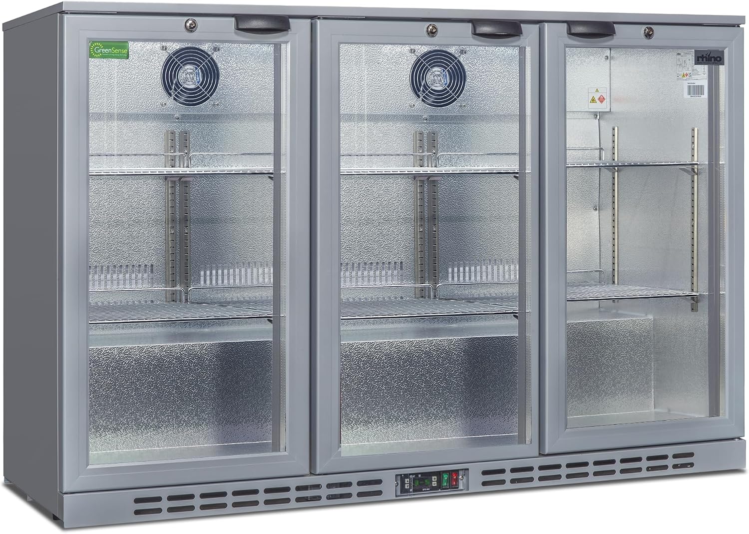 Rhino Triple Door Back Bar Fridge - Silver COLD1350 - Silver (Sliding door)