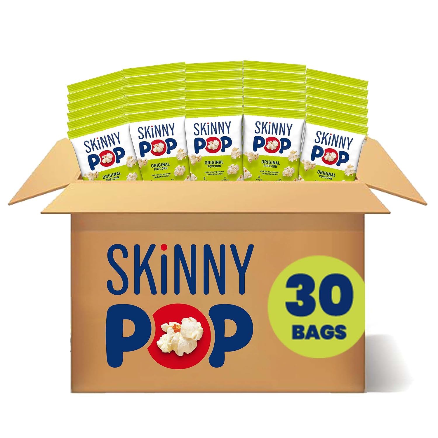 SKINNYPOP Original, Gluten Free Popcorn Bags, .65 oz (30 Count)