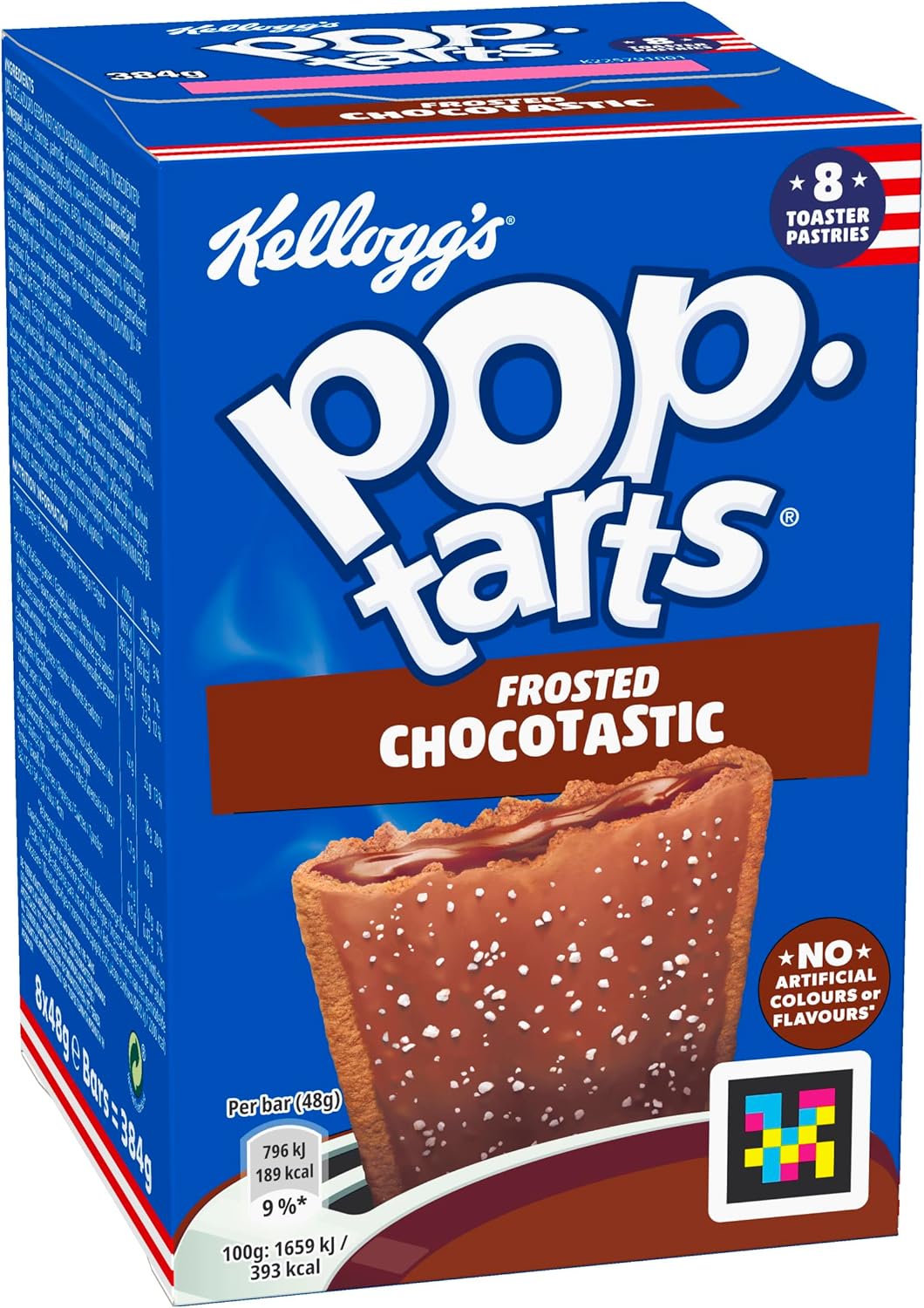 Kellogg's Pop-Tarts Frosted Choctastic Toaster Pastries Box, 8 x 48g