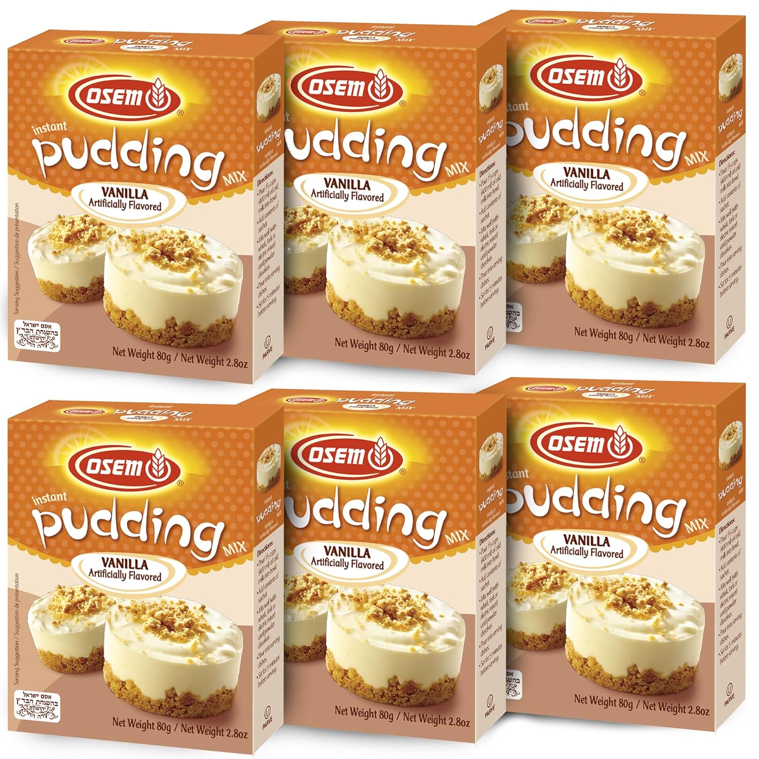 OSEM Pudding Vanilla Flavor, 2.8 oz, (Pack of 6)
