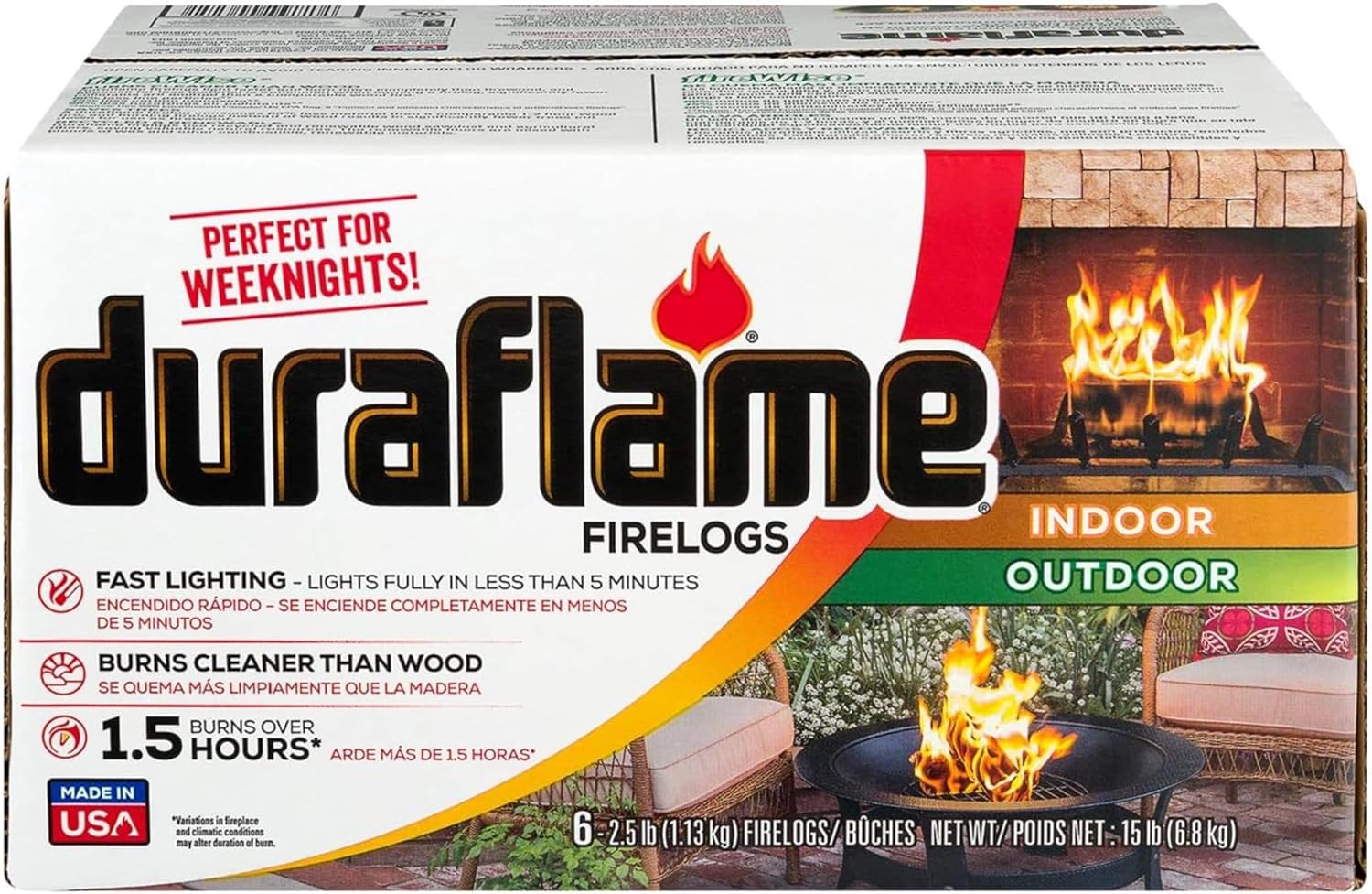 Duraflame 2.5lb 1.5-hr Firelog, 6 pack (00625) , Brown