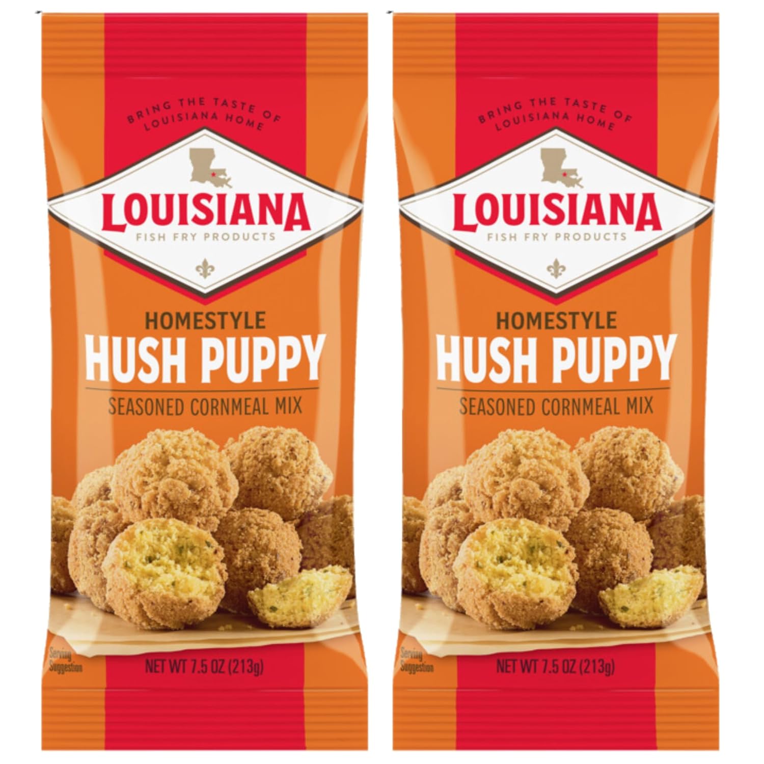 Louisiana Fish Fry Products Homestyle Hush Puppy Seasoned Cornmeal Mix - 2-Pack