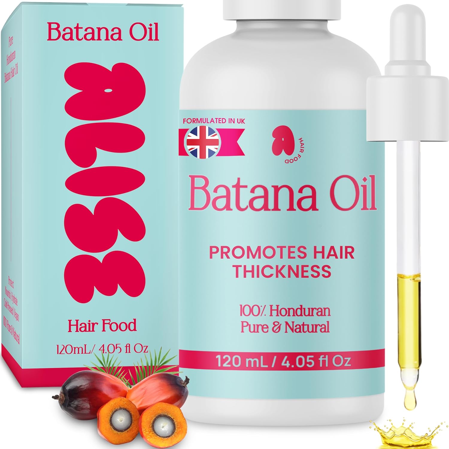 Alise Hair Food Batana Oil for Hair Growth, 120ml. Scalp Oil, Oil for Hair, Dry Scalp Oil, Hair Oil Men and Women, Pure Honduran Batana Hair Oil for Natural Hair Care