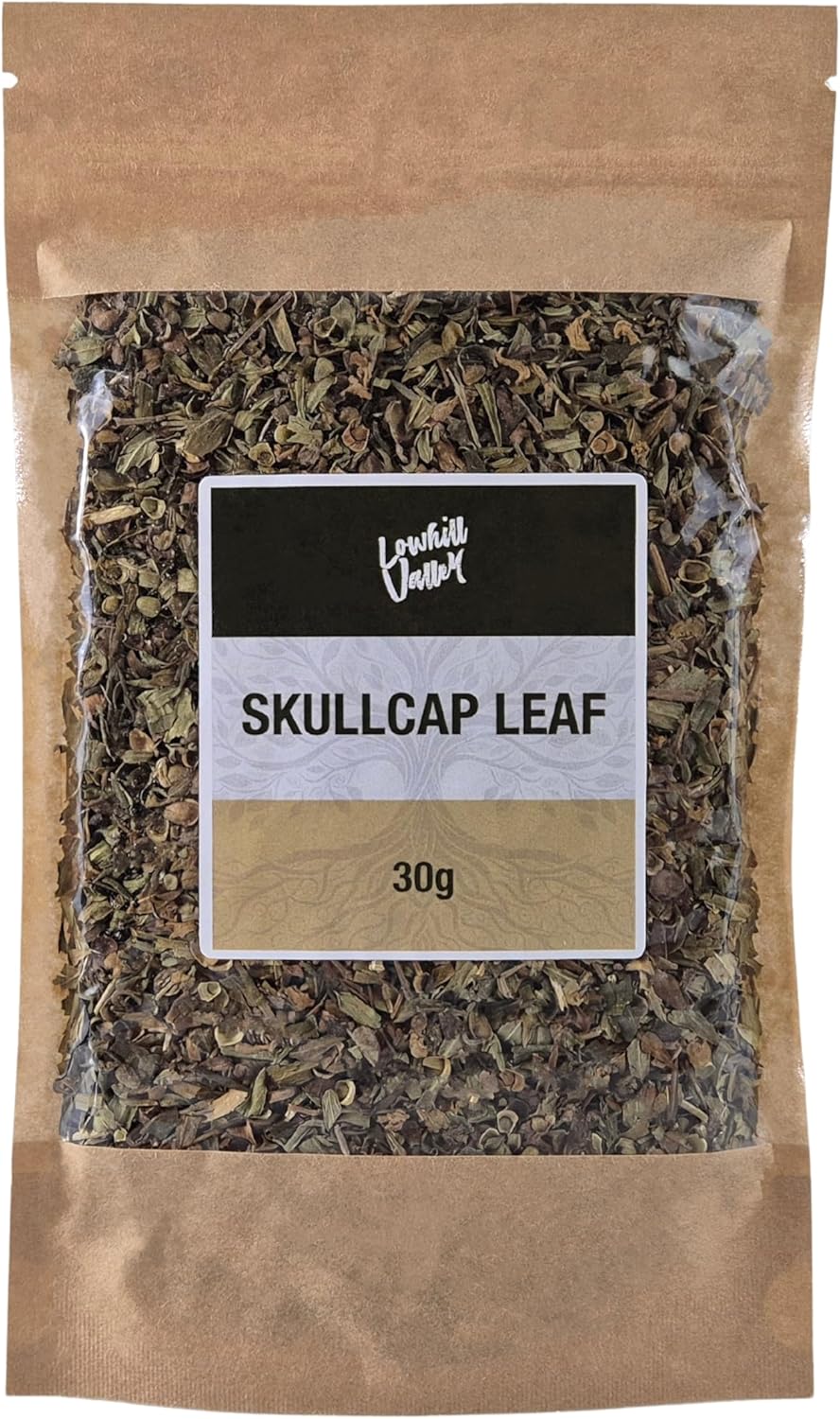 Lowhill Valley Skullcap Leaf - Scutellaria baicalensis Herbal Tea for Relaxation and Well-Being – No Additives or Preservatives – Organically Grown – 30g