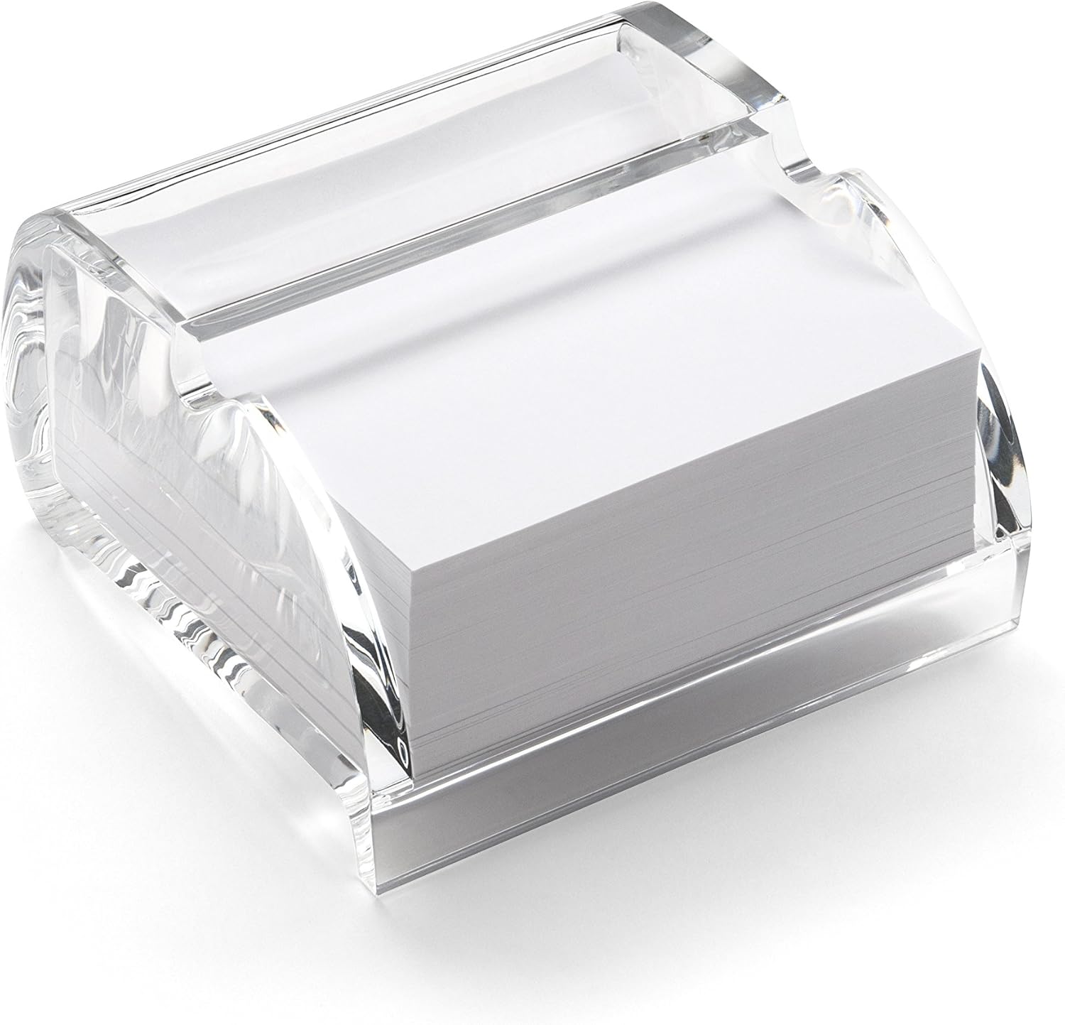 OSCO Clear Acrylic Memo Pad Holder with 400 Sheets | Desk Idea Pad | Message Taking | Note Dispenser | H6.4 x W12 x D11 cm |
