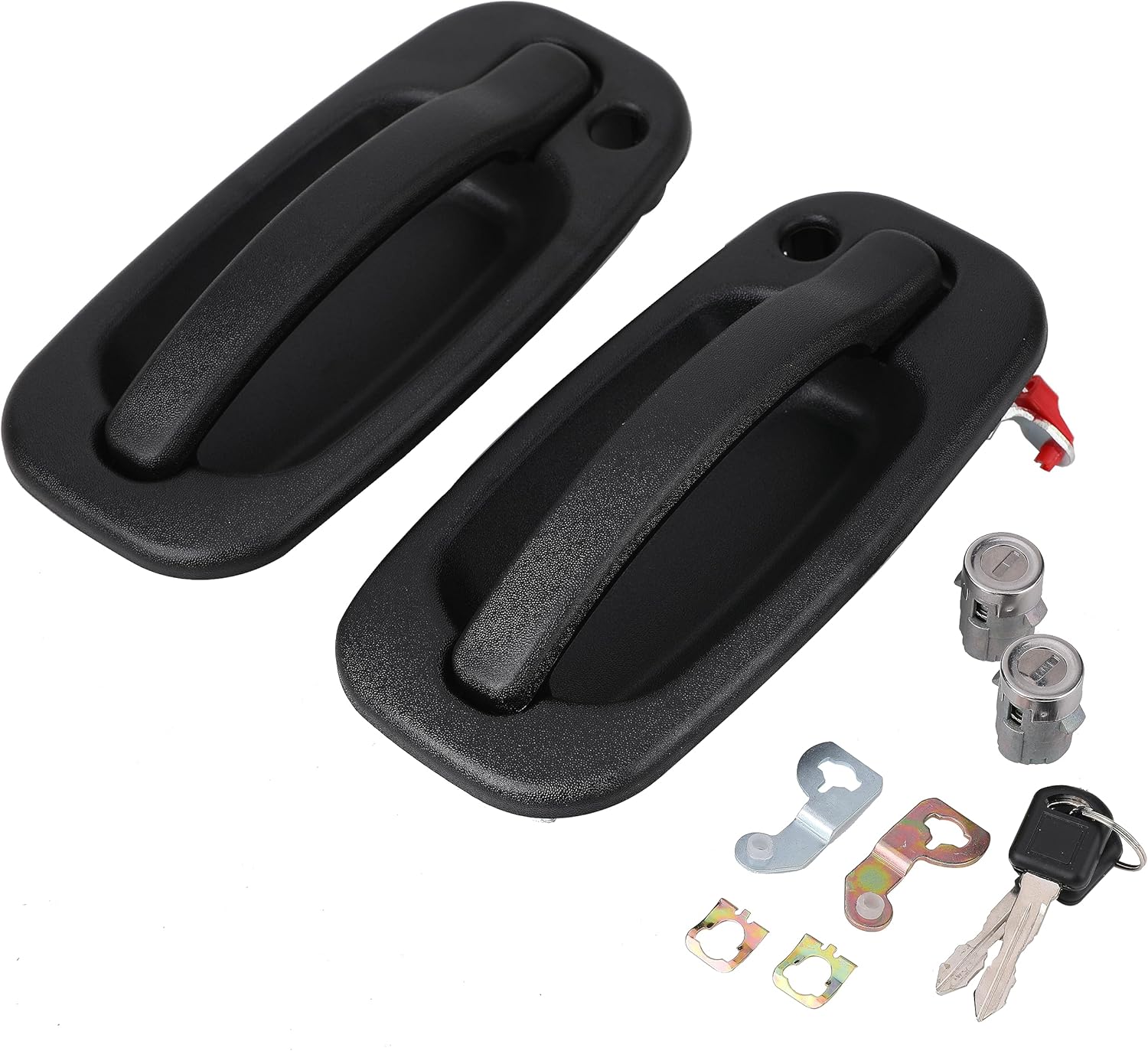 Exterior Door Handles with Locks Front for Chevy Silverado 1500 2500 3500 Classic Suburban Tahoe Avalanche GMC Sierra Yukon XL Cadillac Escalade ESV EXT 1999-2006 Replace 15034985, 15034986, 15298924