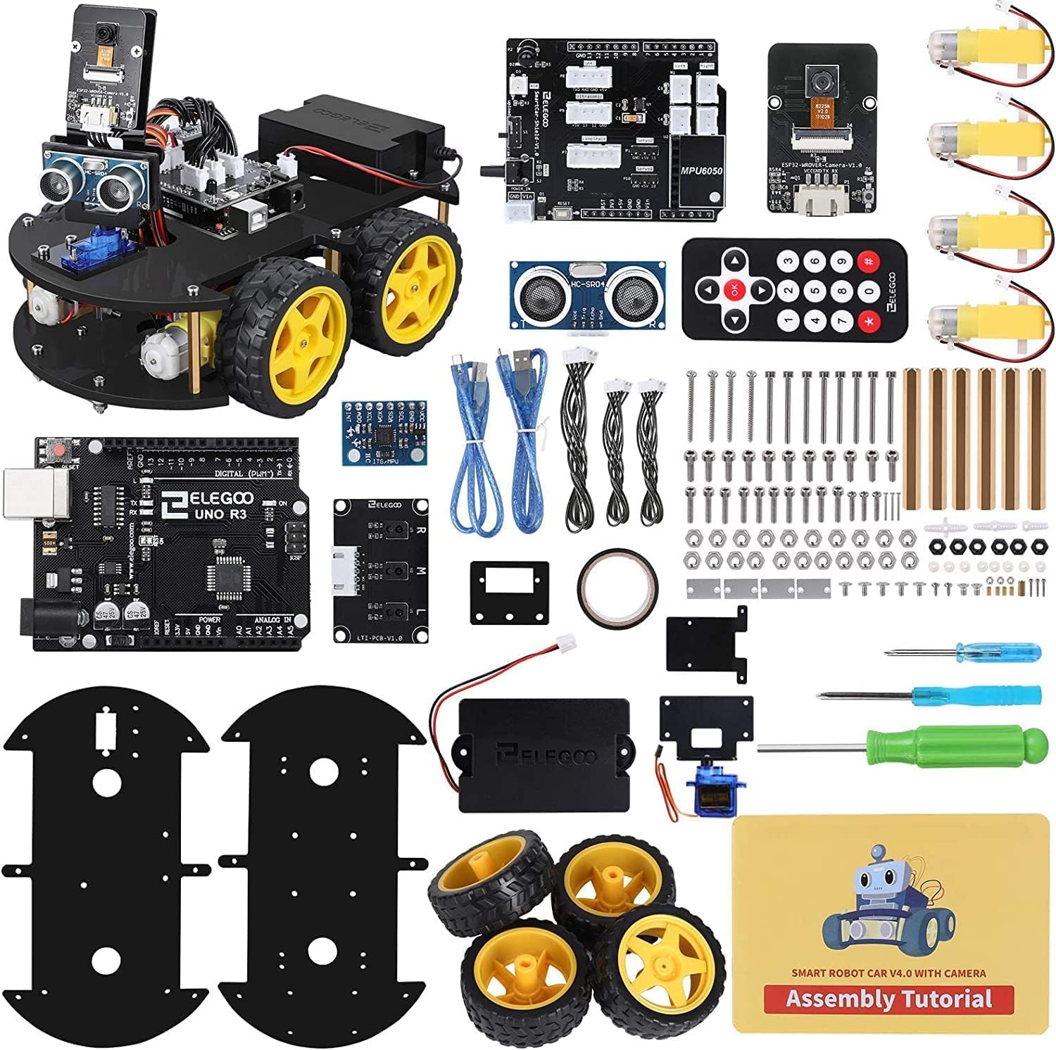 ELEGOO Smart Robot Car Kit Compatible with Arduino IDE Age 8+ with UNO R3 Board, Robot Toys for Kids age 8+, Educational Science kits Programming for Boys Girls Adults