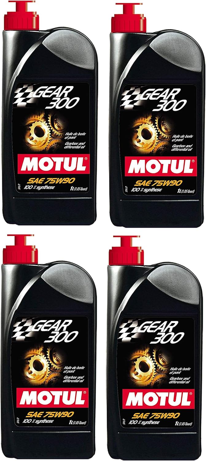 Motul Gear 300 Fully Synthetic Gearbox Oil - 75W90 1L (Pack of 4)