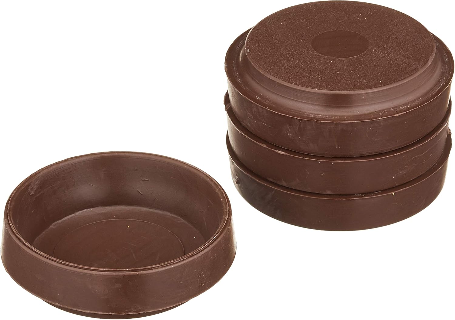 Merriway® BH01561 (4 Pcs) Non-Slip Rubber Furniture Castor Cups for Wood Hard Floors, Large Brown Outer Diameter 2.3/4" (70mm) - Pack of 4 Pieces