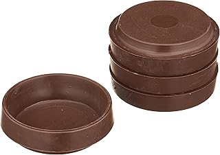 Merriway® BH01561 (4 Pcs) Non-Slip Rubber Furniture Castor Cups for Wood Hard Floors, Large Brown Outer Diameter 2.3/4" (70mm) - Pack of 4 Pieces