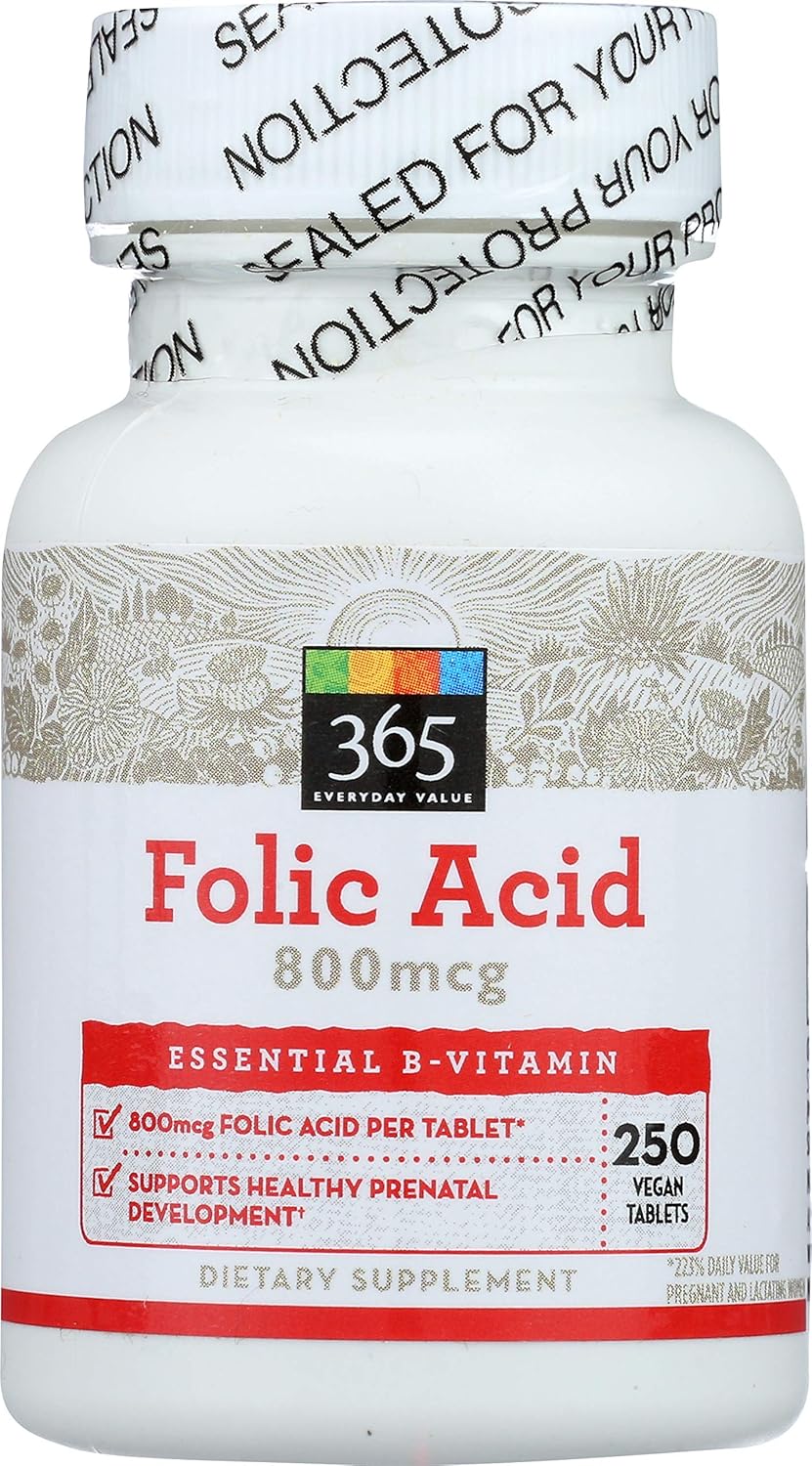 365 by Whole Foods Market, Folic Acid 800mcg, 250 ct