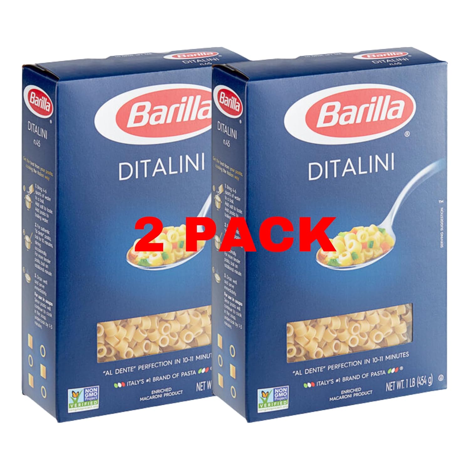 KIDU - Barilla Ditalini Pasta 16 Ounces Pack Of 2 (32 Ounces Total)