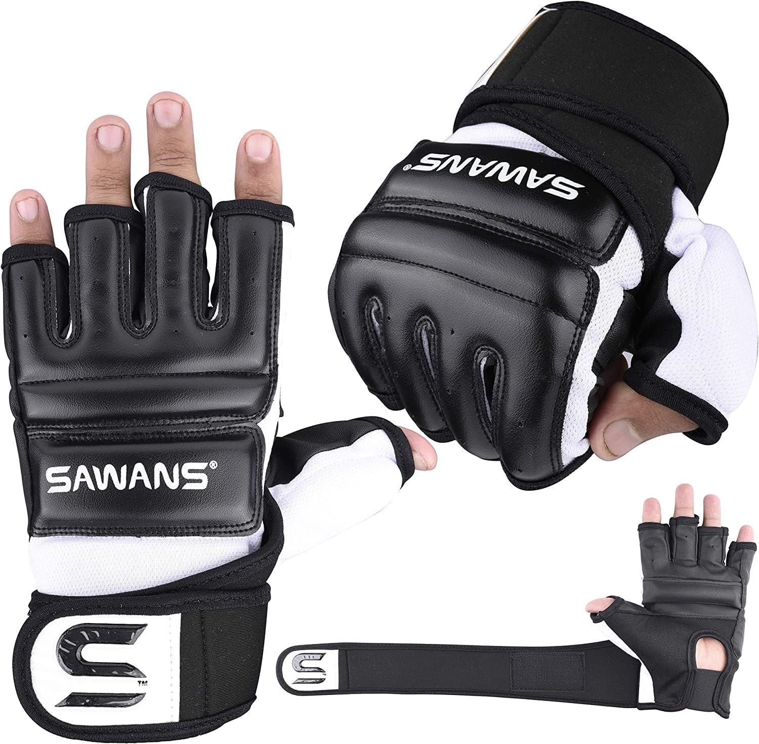 SAWANS Punch Bag Boxing Gloves Karate Mitts MMA Body Combat Taekwondo Training Martial Art Fighting Grappling Muay Thai