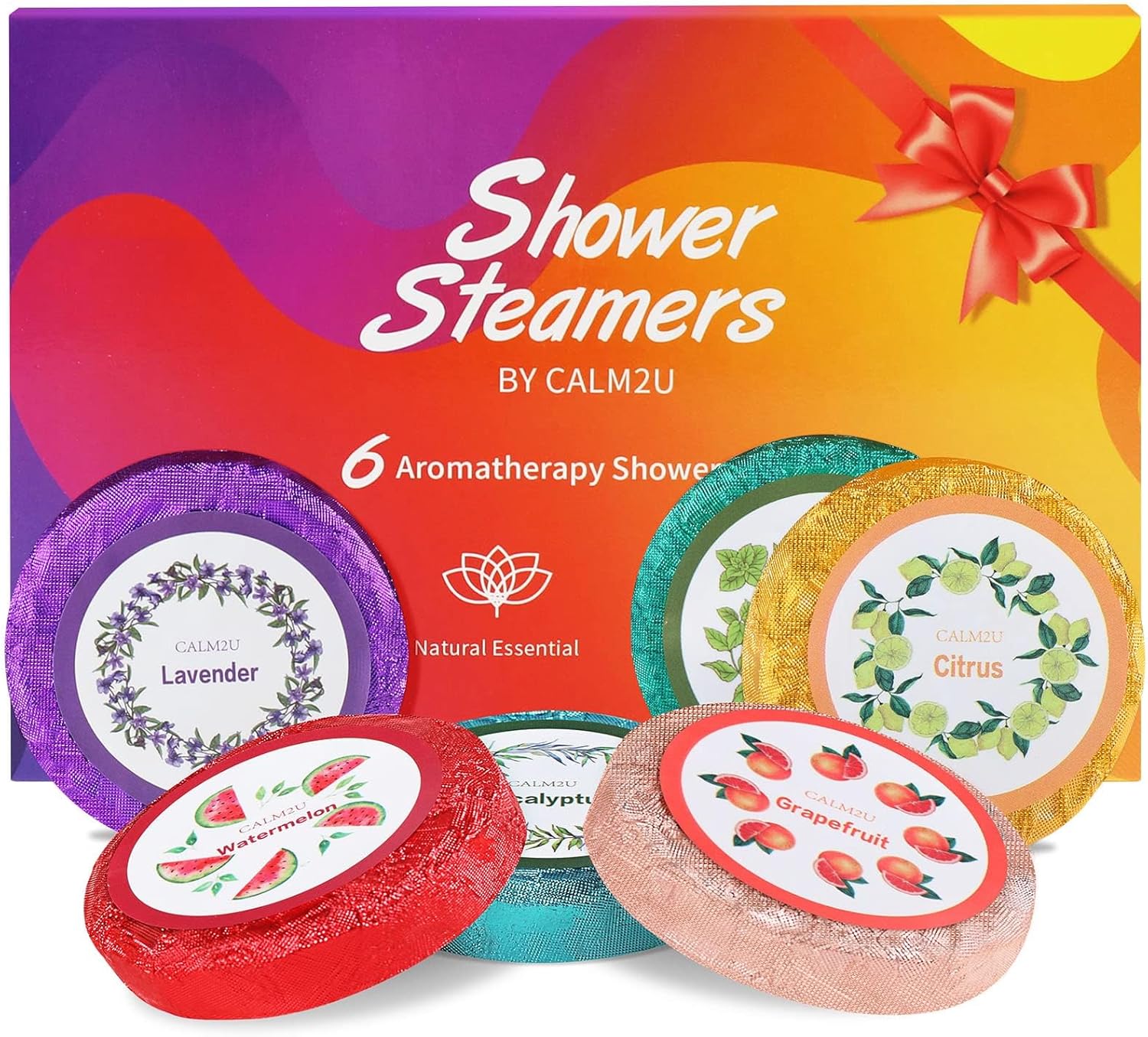 Shower Steamers Aromatherapy Birthday Gifts for Women - Variety Pack of 6 Shower Bombs with Natural Essential Oils, Self Care & Relaxation Gifts for Women Who Have Everything, Gifts for Her