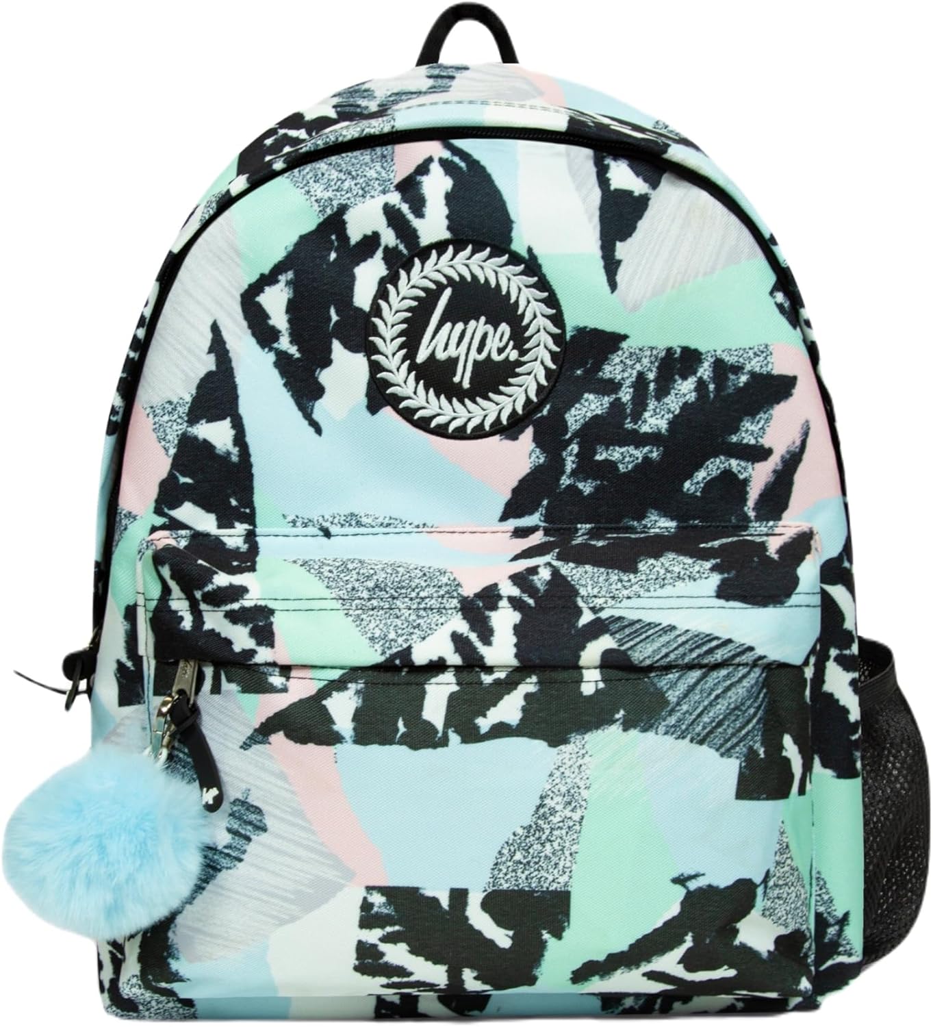 hype Girls Backpack, Iconic Pastel Abstract Style, School Bag for Kids, Comfortable Rucksack with Bottle Holder, 3 Storage Compartments, Padded, Adjustable Straps & Grab Handle