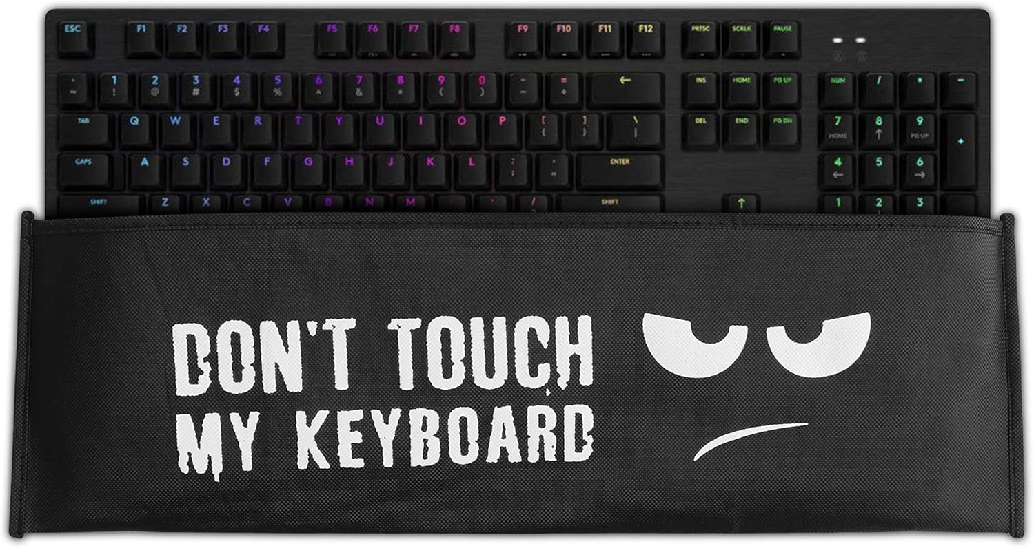 kwmobile Keyboard Cover Compatible with Logitech G512/G513 Carbon Tactile/Linear/GX Blue - Dust Cover PC Keyboard Fabric Case - Don't touch my keyboard