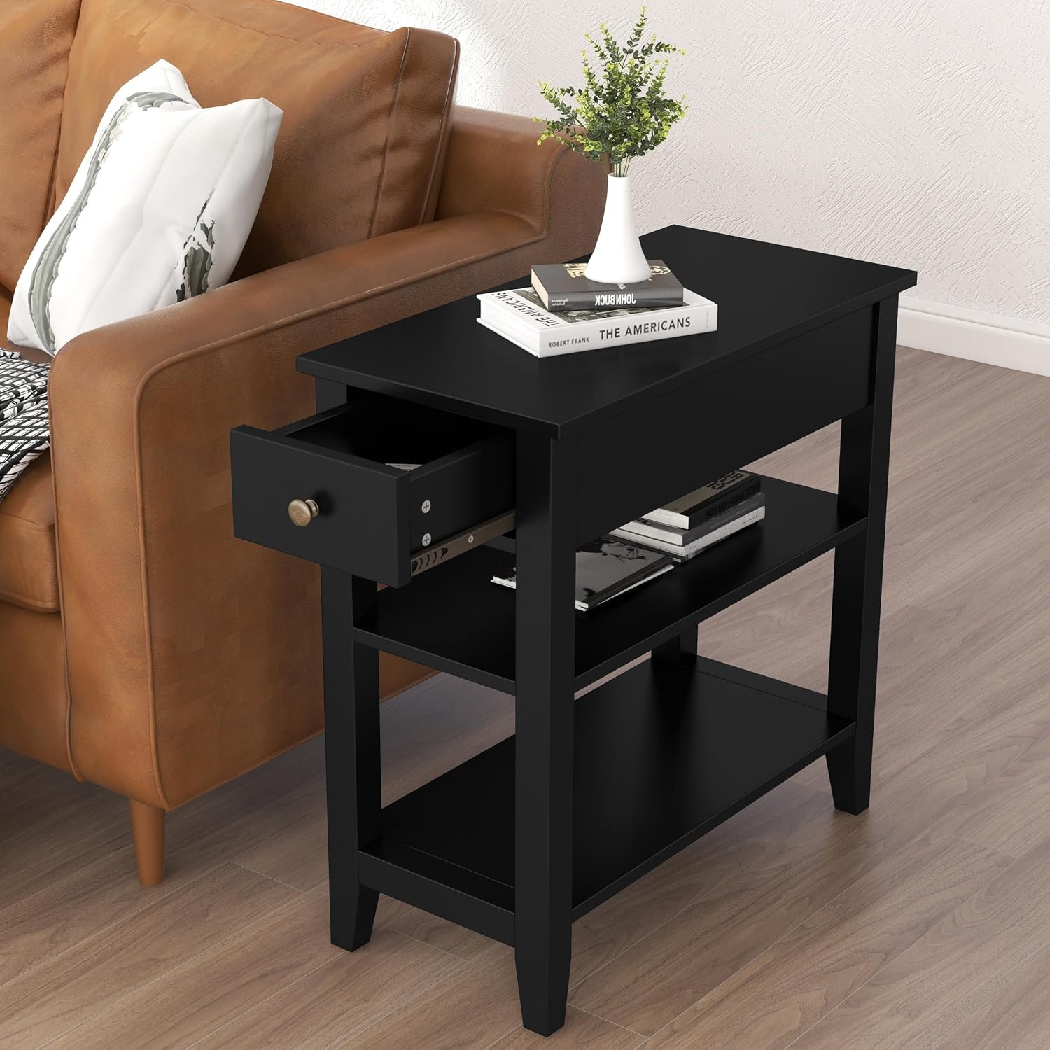 ChooChoo Side Table Living Room with Drawer and Shelf