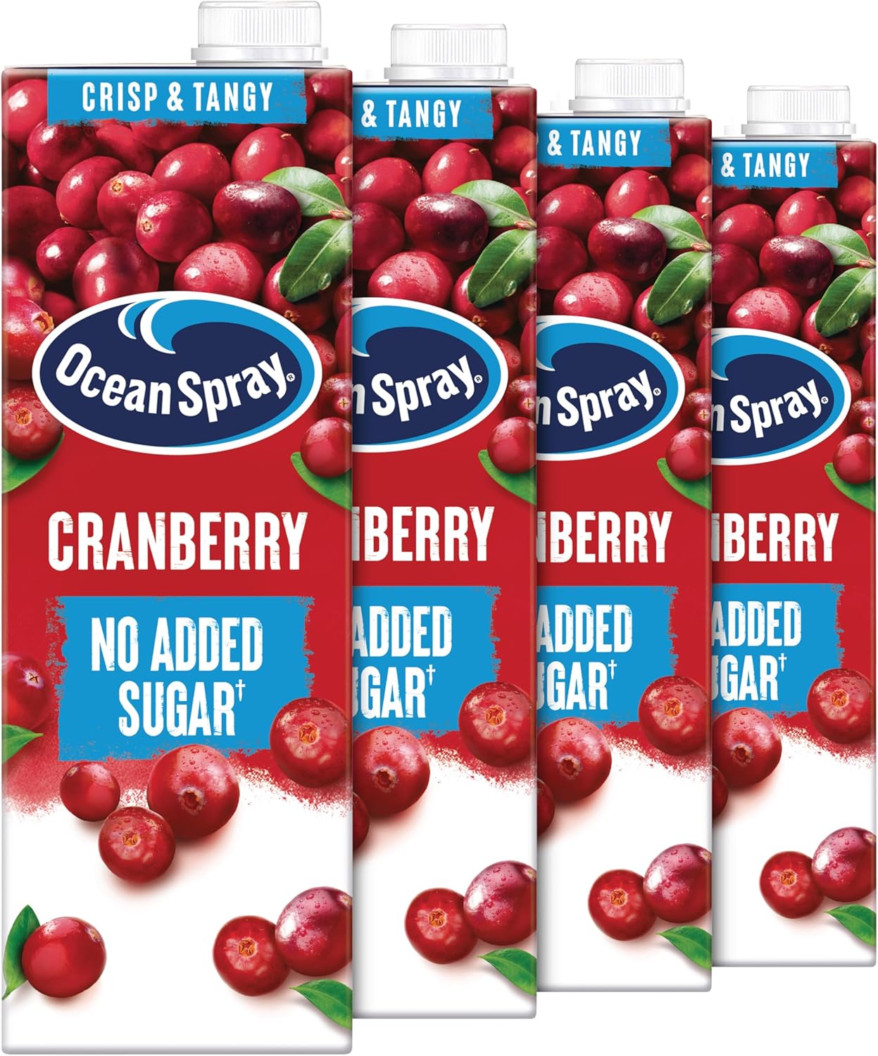 Ocean Spray Classic Cranberry Light Juice - 4 x 1L - No Added Sugar - Naturally Sweetened Fruit Juice - Rich in Vitamin C & High in Antioxidants - Made with Whole Cranberries