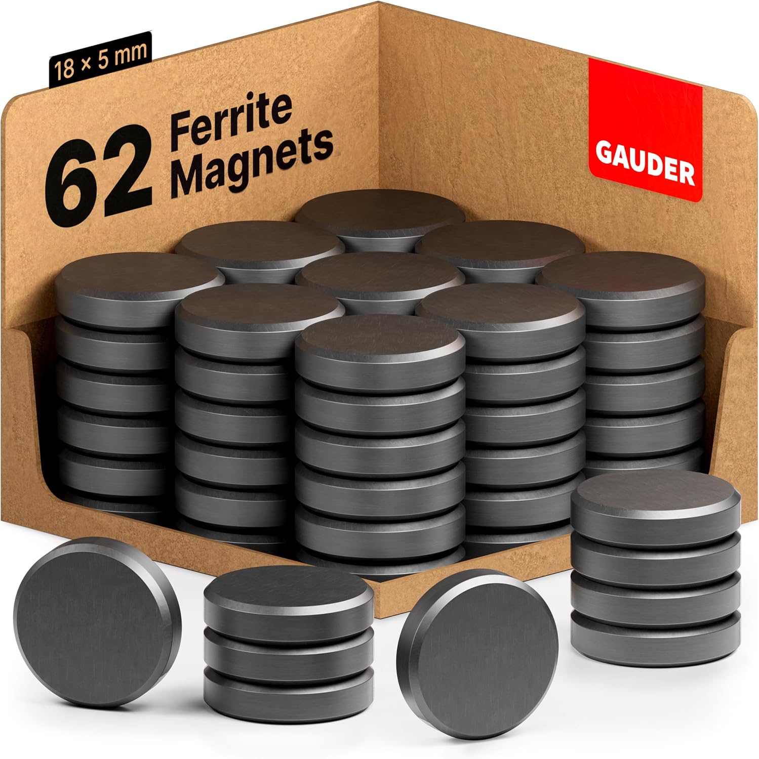 GAUDER Magnets for Whiteboard, Notice Board & more | Magnets for Crafts | Fridge Magnets (62 pieces)