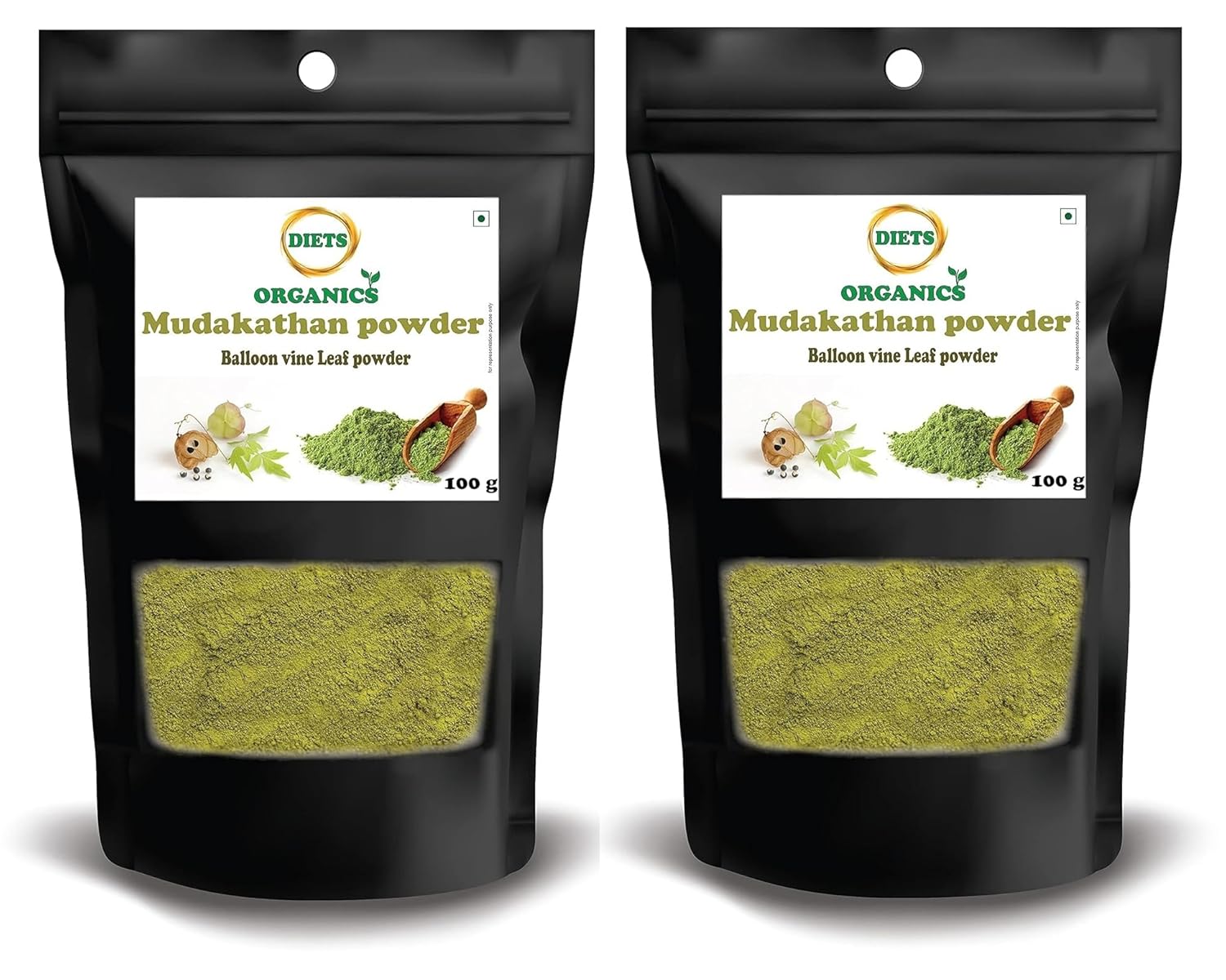 Mudakathan Keerai Powder - 100 grams/7 oz | Balloon Vine Leaf Powder, (Pack of 2)