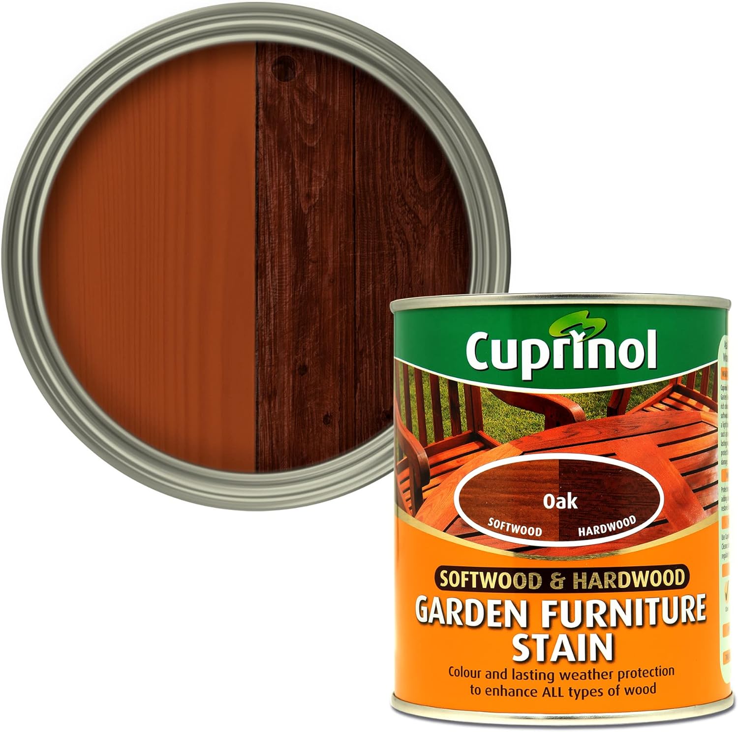 Cuprinol Garden Furniture Stain Exterior Woodcare, Oak,750 ml
