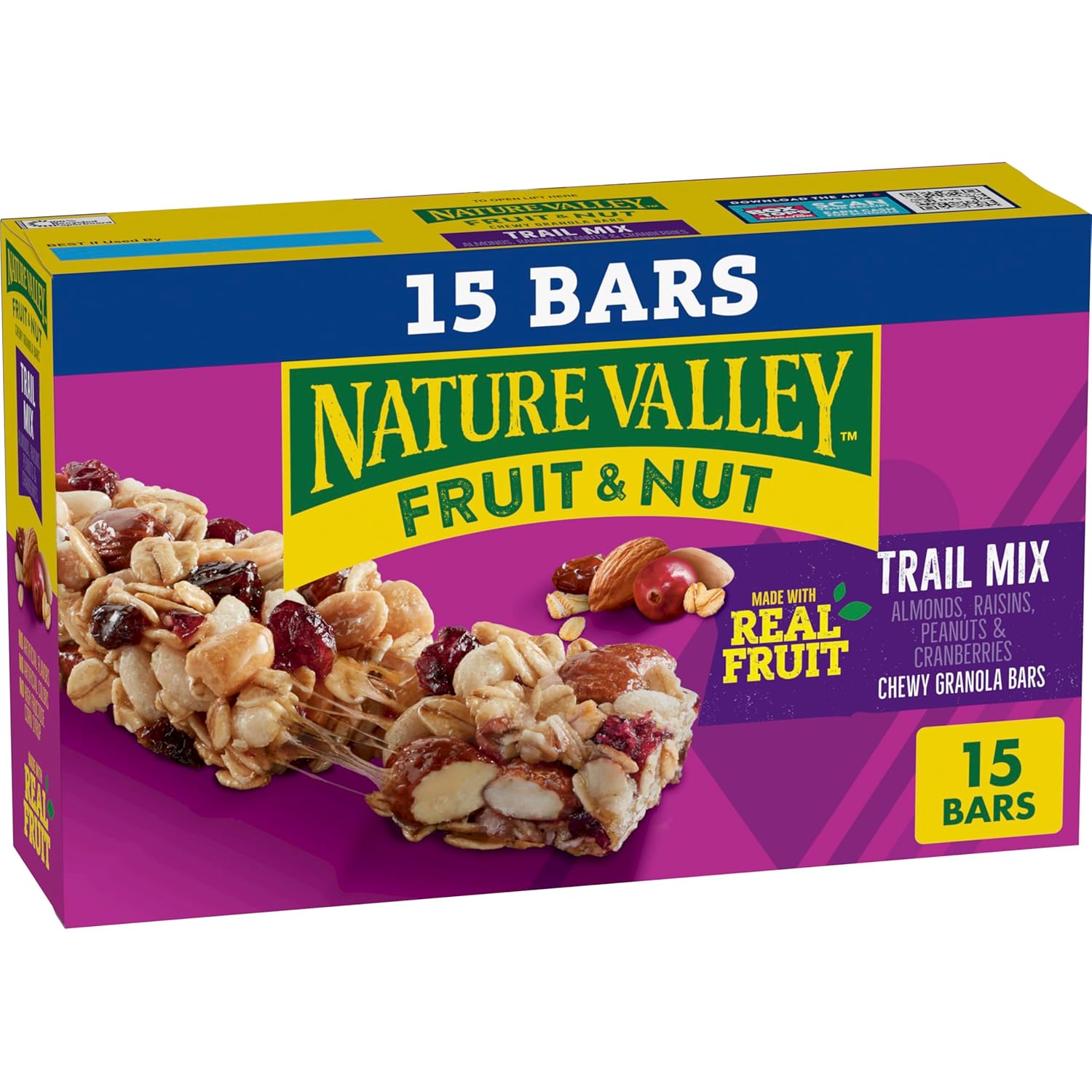 Nature Valley Chewy Fruit and Nut Granola Bars, Trail Mix, 15 Bars, 18 OZ