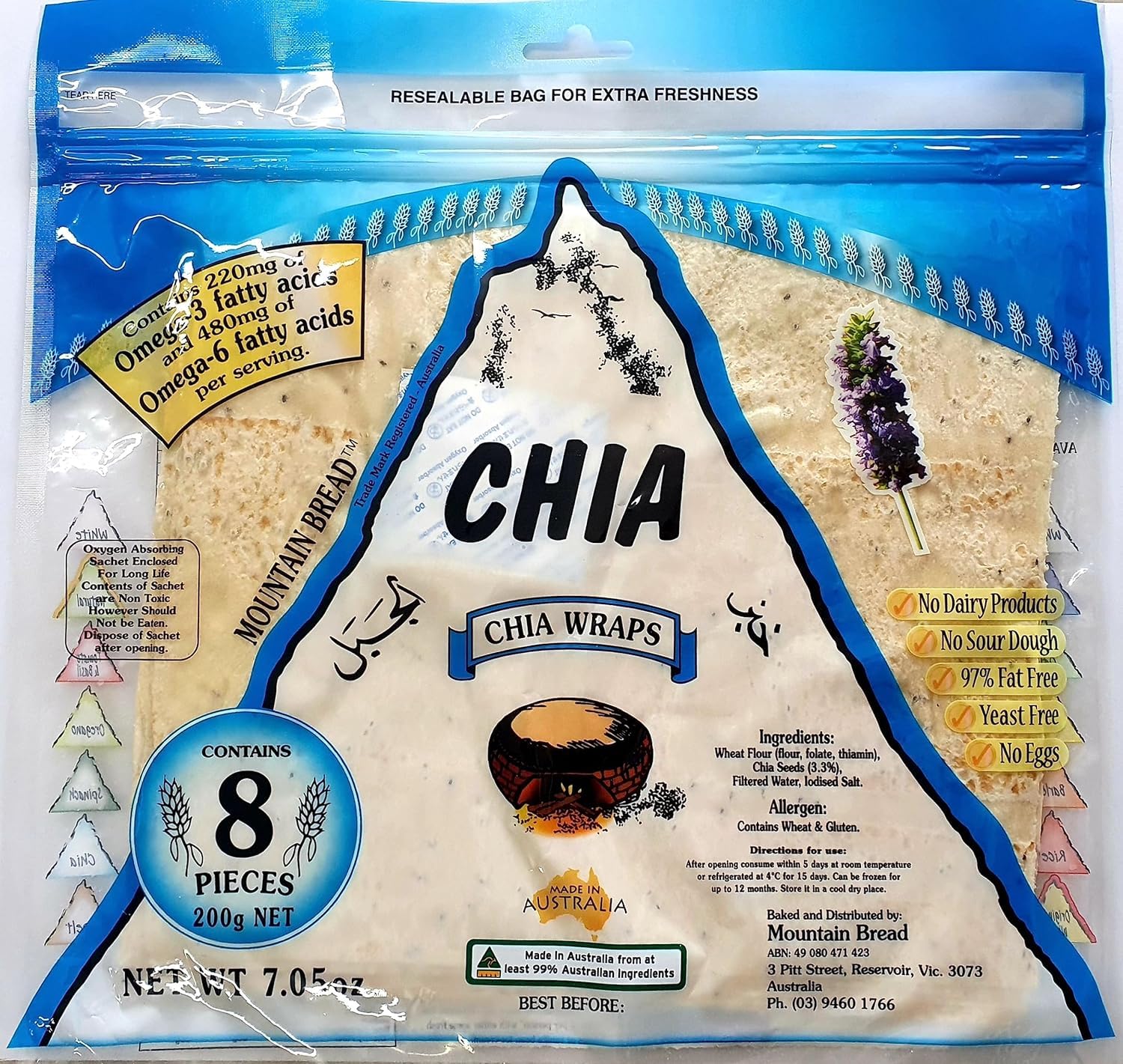 Mountain Bread Chia Wraps (3 Pack)