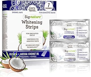 GuruNanda Teeth Whitening Strips -7 Day Treatments - Non-Slip, Dry Strip Technology