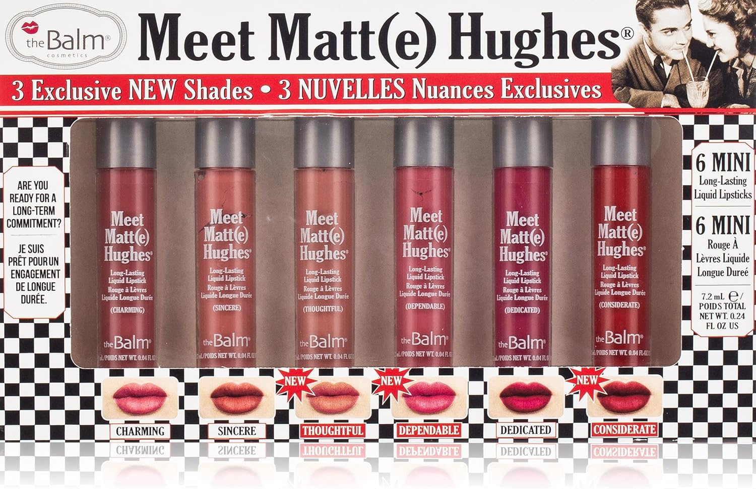 theBalm Meet Matt(e) Hughes Volume 14 Set of 6 Mini Long-Lasting Liquid Lipsticks with 3 New Shades