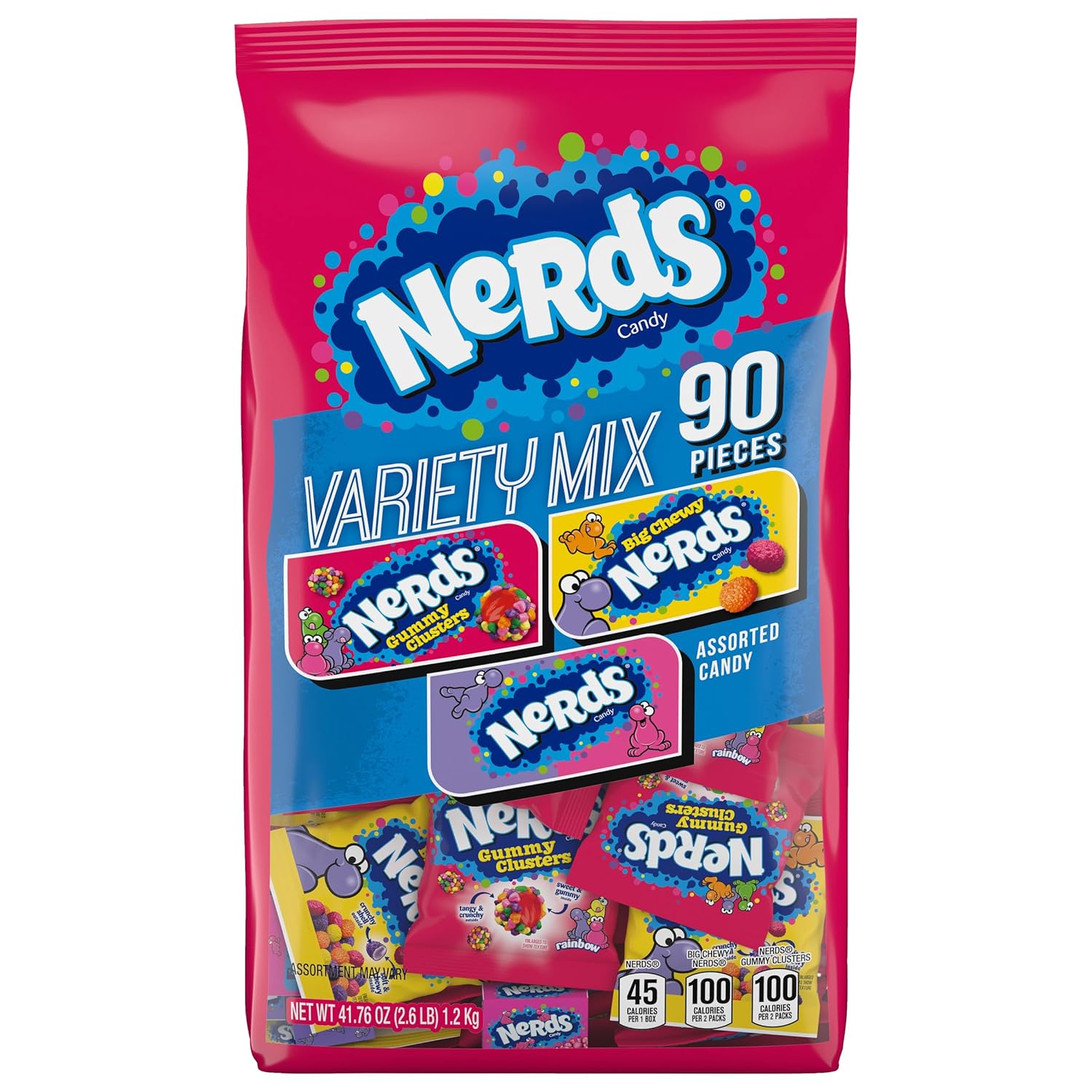 Nerds Variety Mix, Individually Wrapped Assorted Candy, 41.76 Ounce (90 Count)