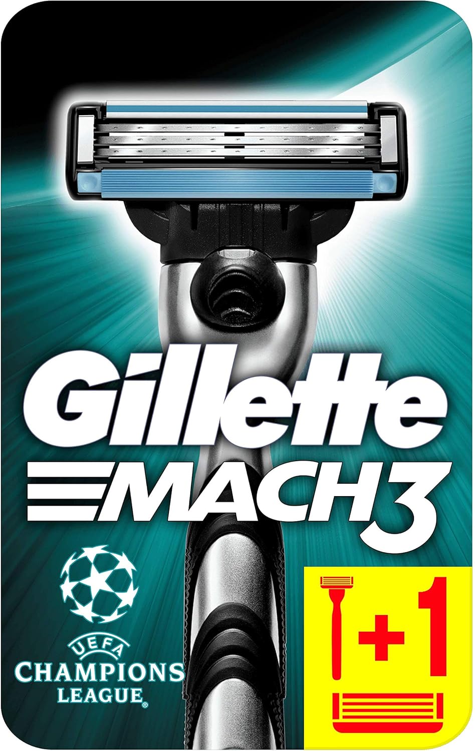 Gillette Mach3 Razor + 1 Blade for Men with Stronger-Than-Steel Blades