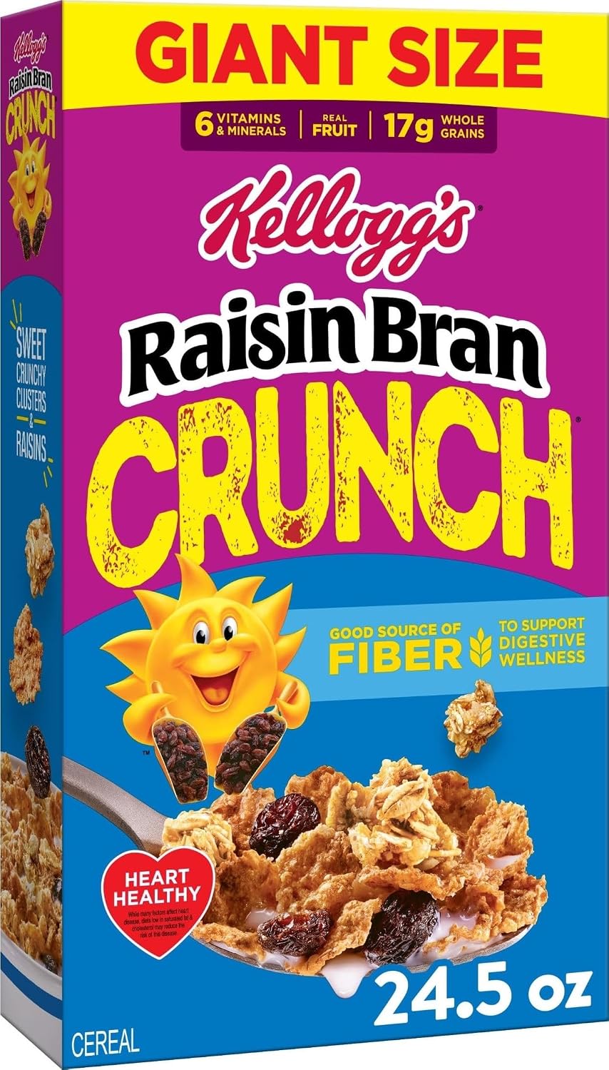 Kellogg's Raisin Bran Crunch Giant Size Breakfast Cereal 24.5 oz