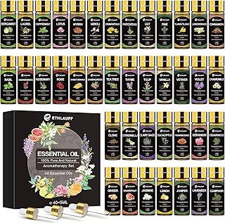 Essential Oils Set 40 Pcs- Essential Oils Perfect for Diffuser, Fragrance Oil Set for Massage, Soap, Candle Bath Bombs Making (5ml)