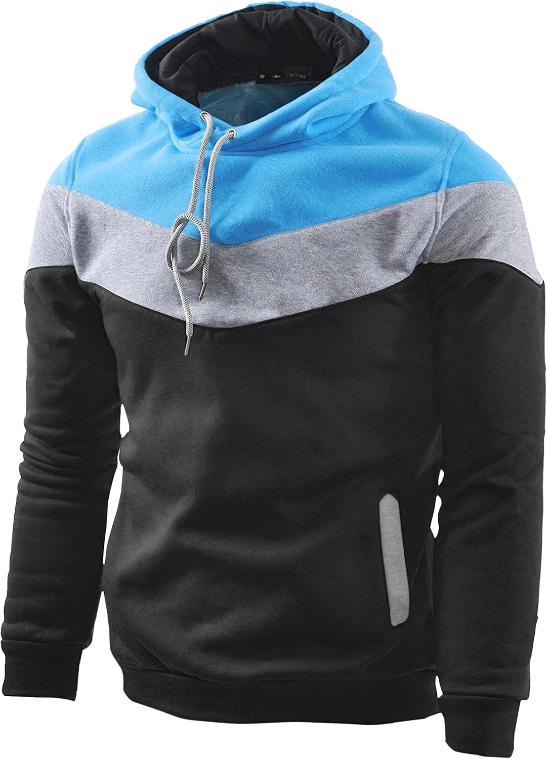 MOONCOLOUR Men's Fashion Novelty Color Block Hoodies Long Sleeve Fleece Hooded Pullover Sweatshirts with Pockets