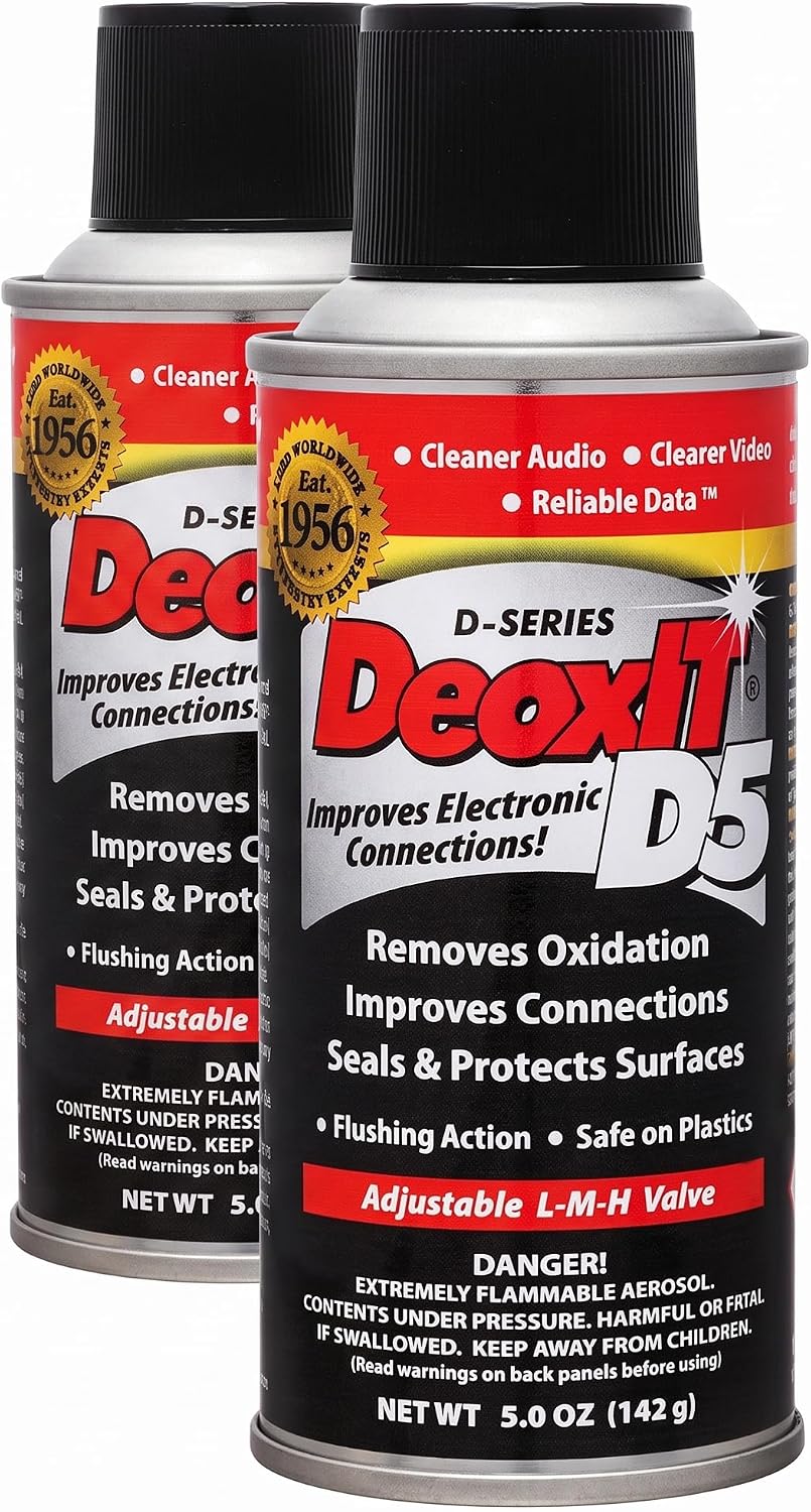 CAIG DeoxIT Spray | Contact Cleaner | 5% Solution | 5 oz | Pack of 2