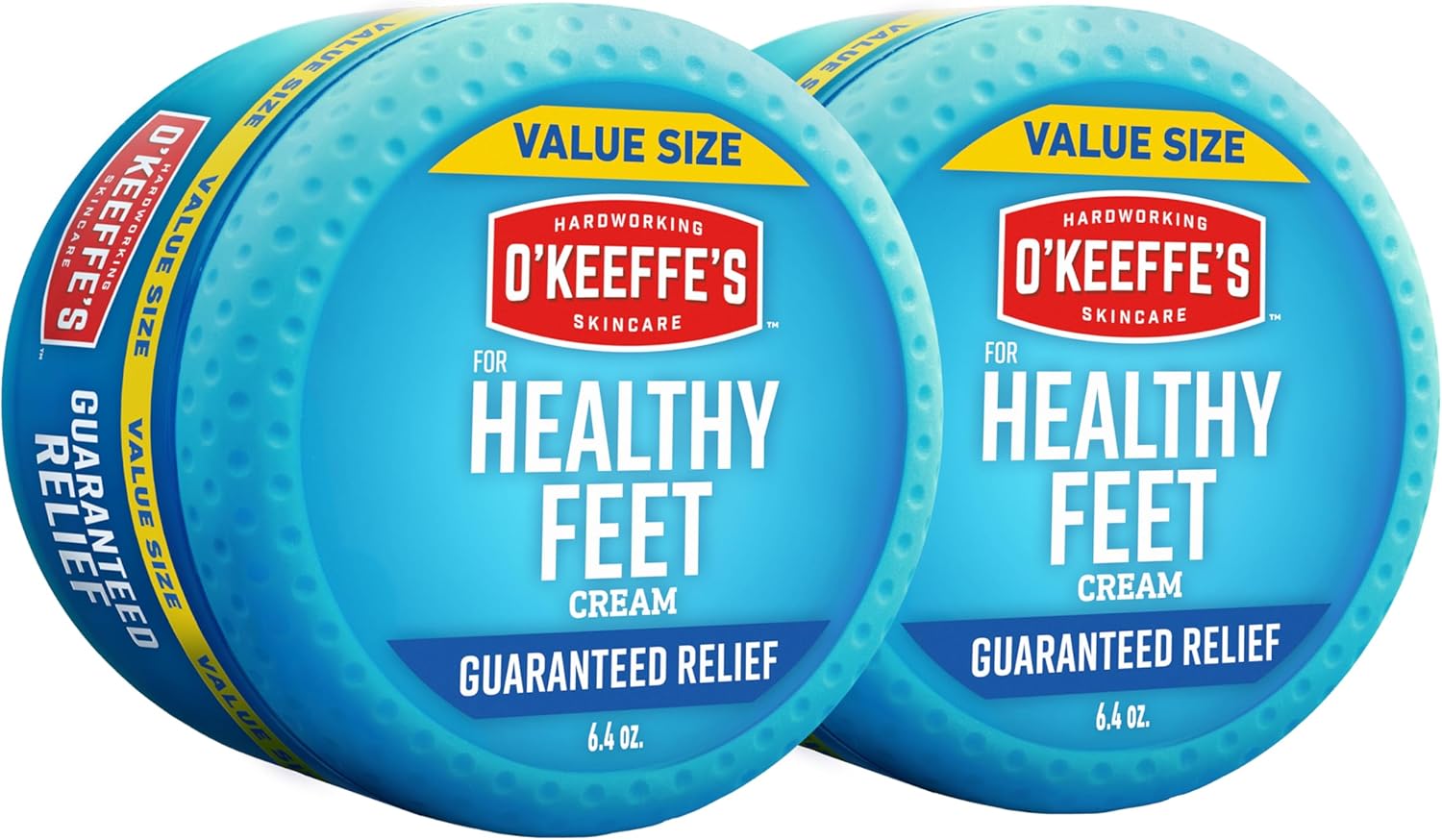 O'Keeffe's for Healthy Feet Foot Cream - 6.4 oz Jar (2 Pack) - Guaranteed Relief for Extremely Cracked, Dry Feet, Repairing Skincare, Instantly Boosts and Retains Moisture Levels